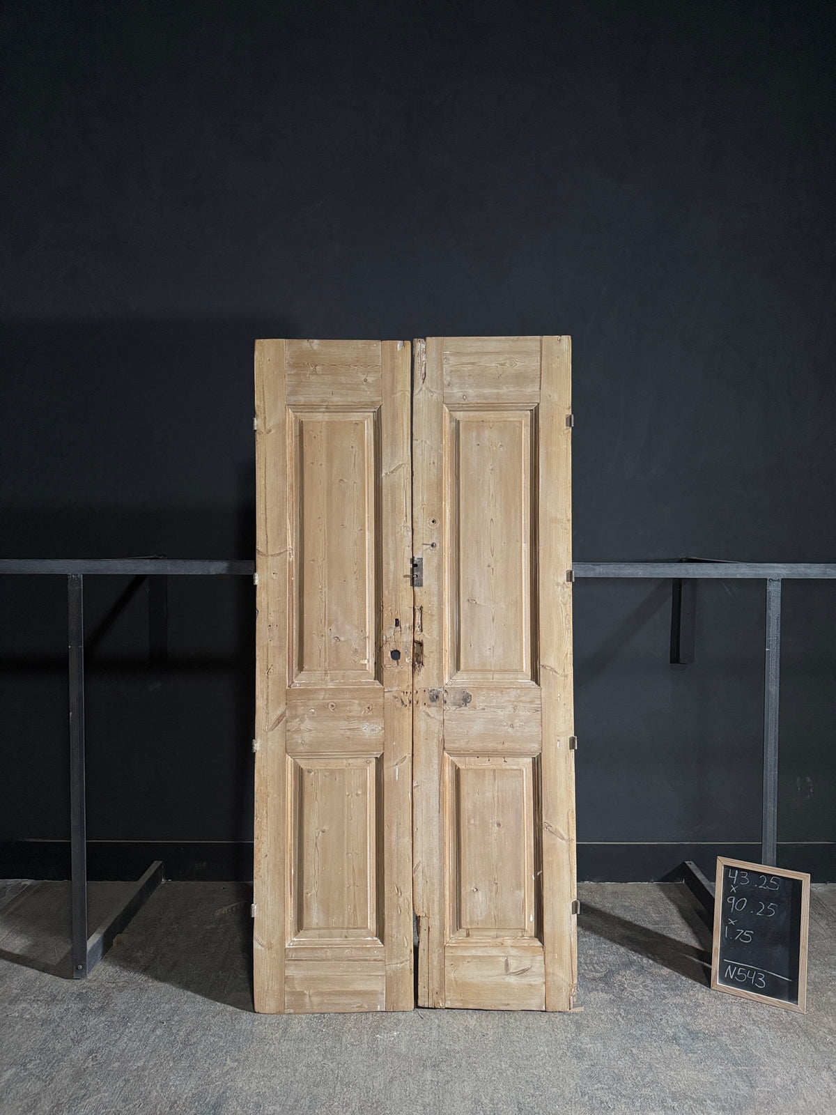 Antique 3 Panel Solid Double Doors - 43.25x90.25 - N543