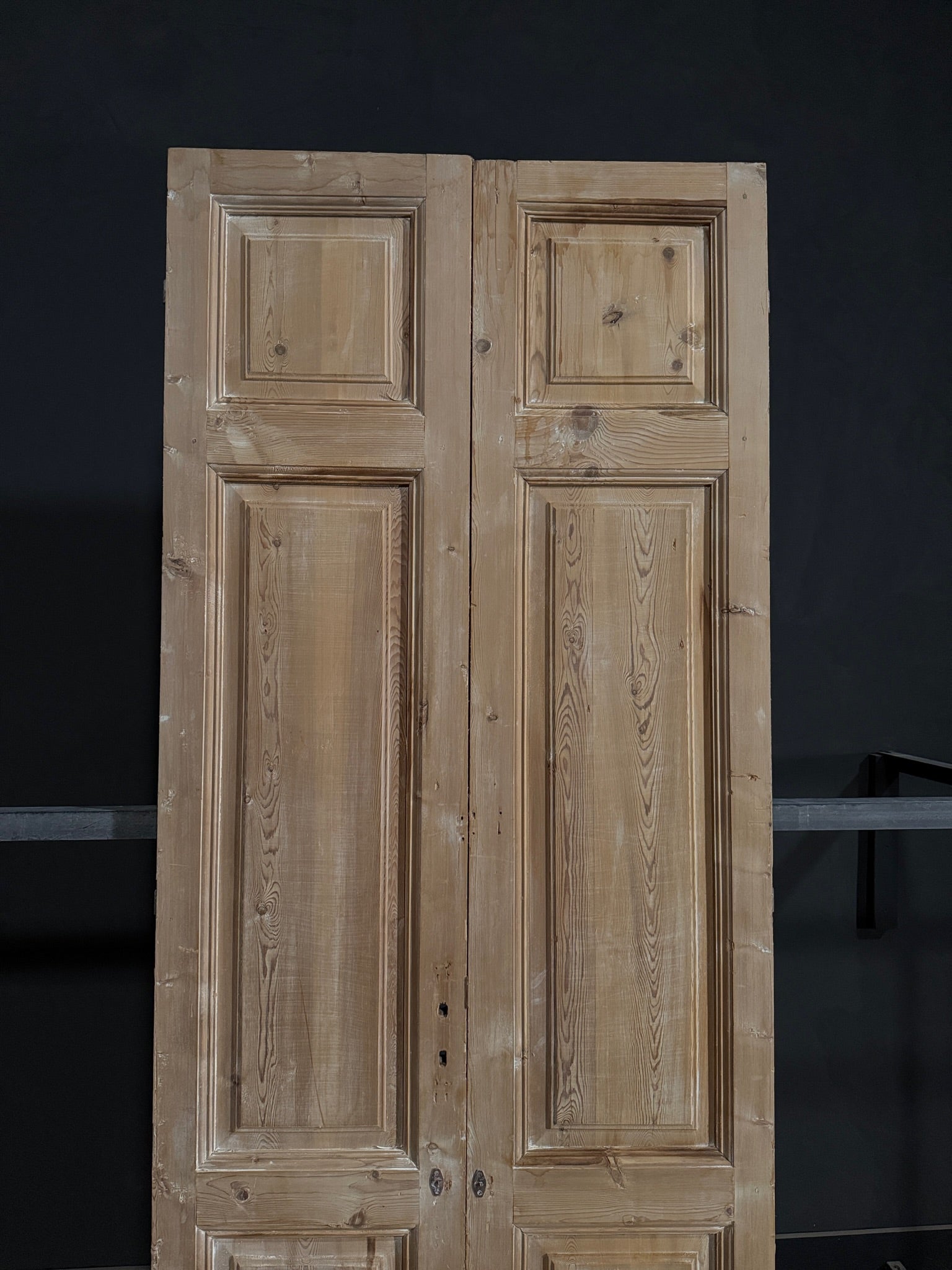 Antique 3 Panel Solid Double Doors - 41.25x104.5 - N352