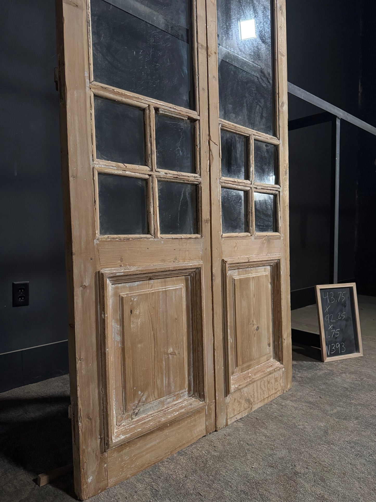 Antique Glass 7 Lite French Doors - 43.75x92.25 - N393