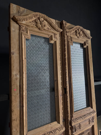 Antique Carved Iron French Doors - 56x98 - N583