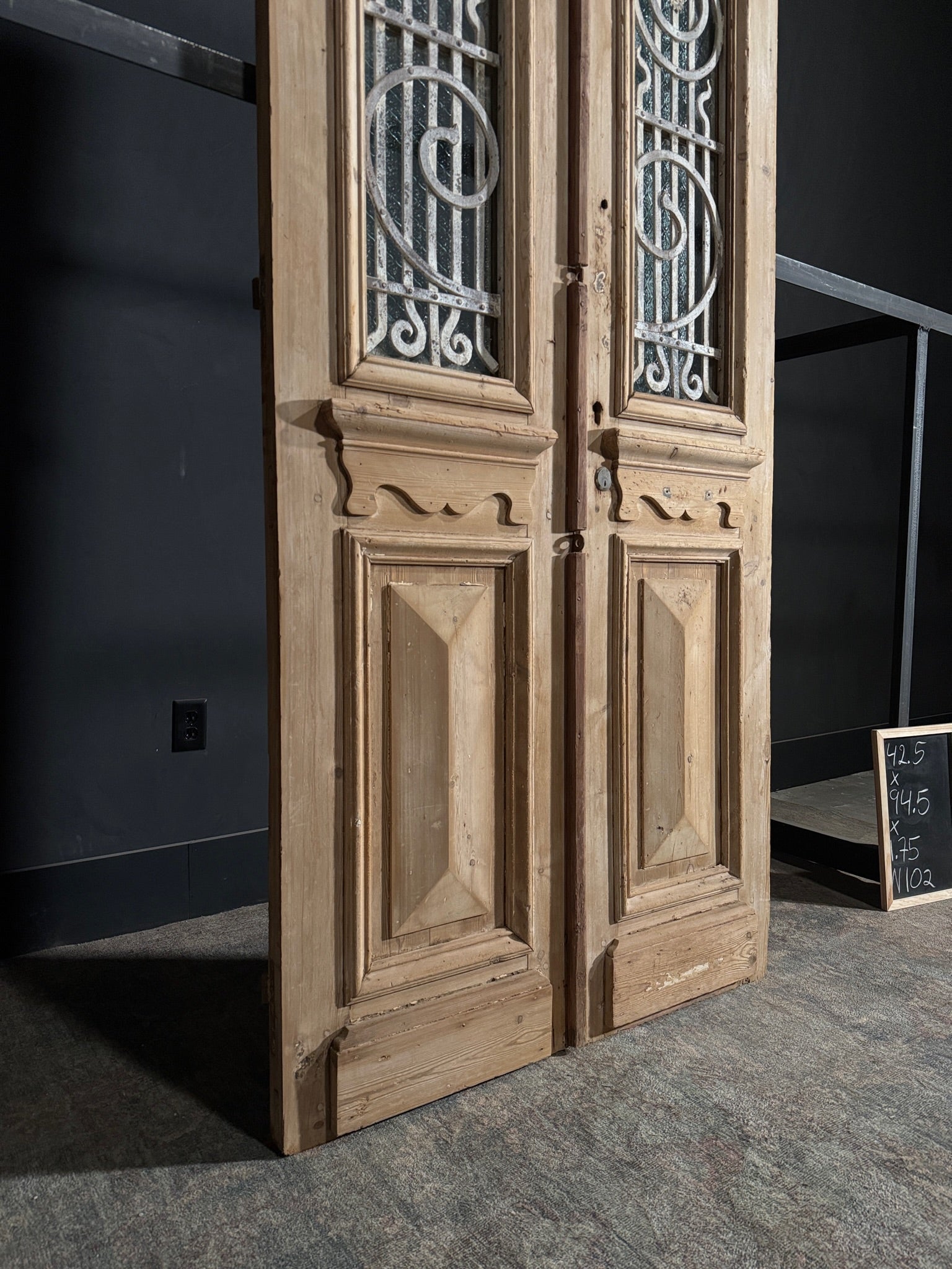 Antique Iron French Doors - 42.5x94.5 - N102