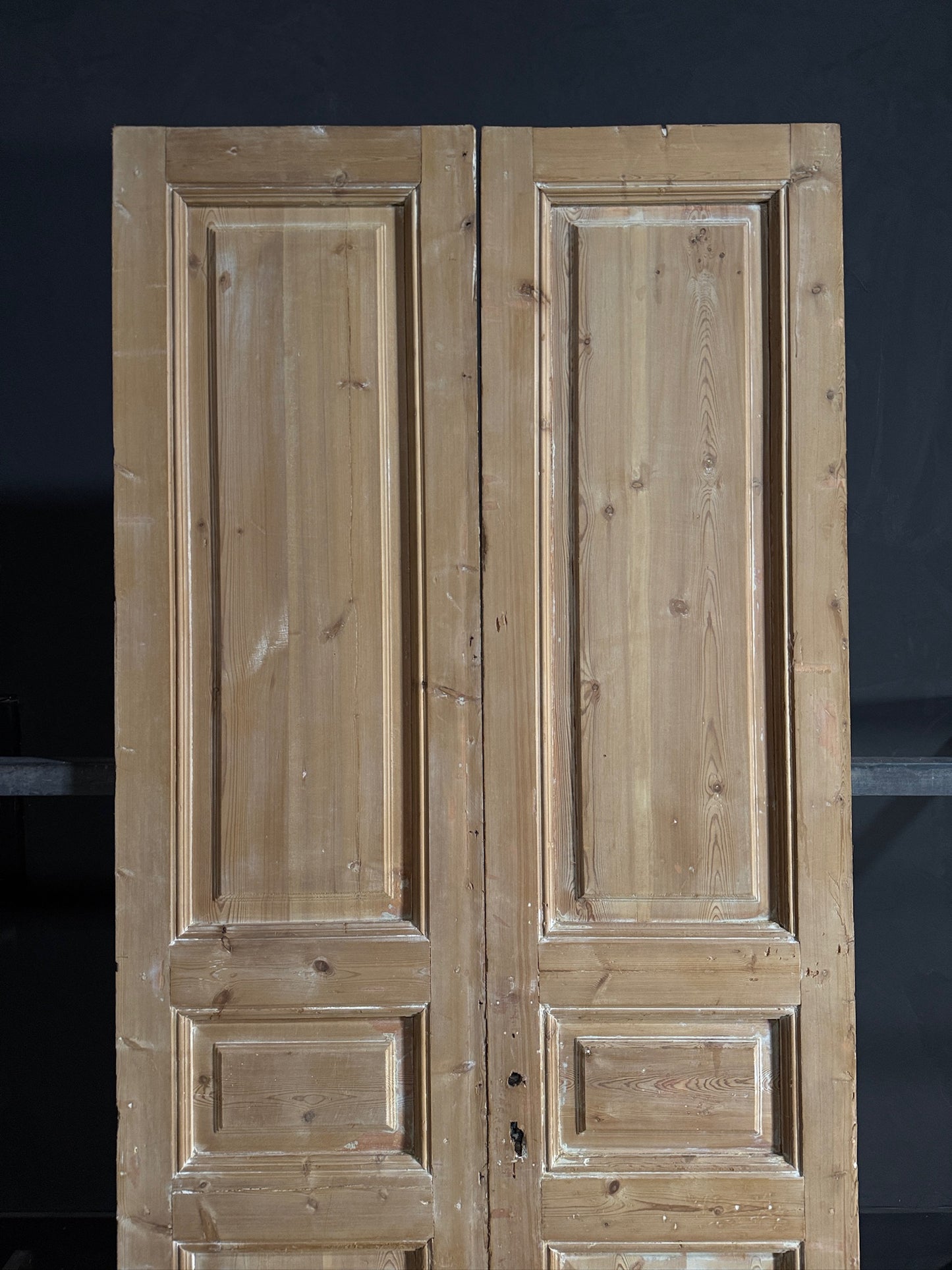 Antique 3 Panel Solid Double Doors - 42.75x97.5 - N649