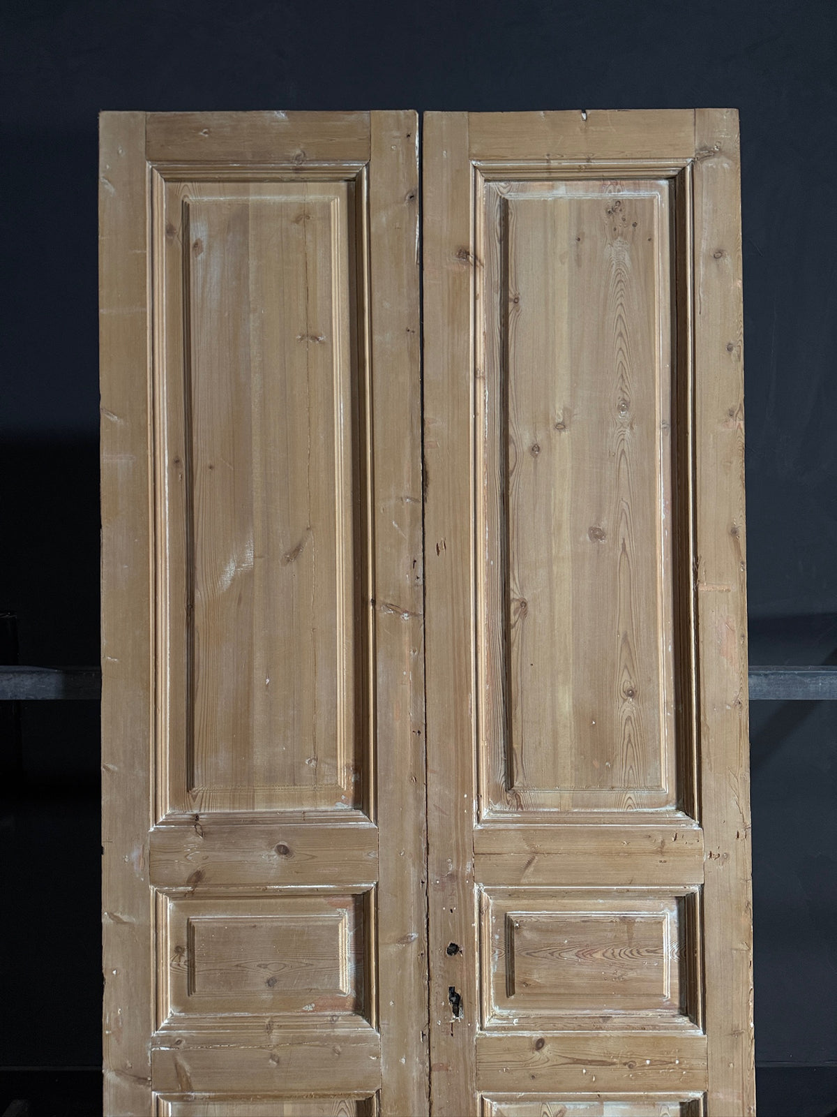 Antique 3 Panel Solid Double Doors - 42.75x97.5 - N649