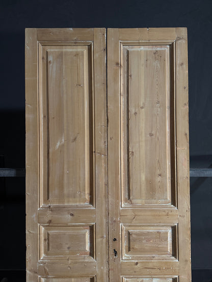 Antique 3 Panel Solid Double Doors - 42.75x97.5 - N649