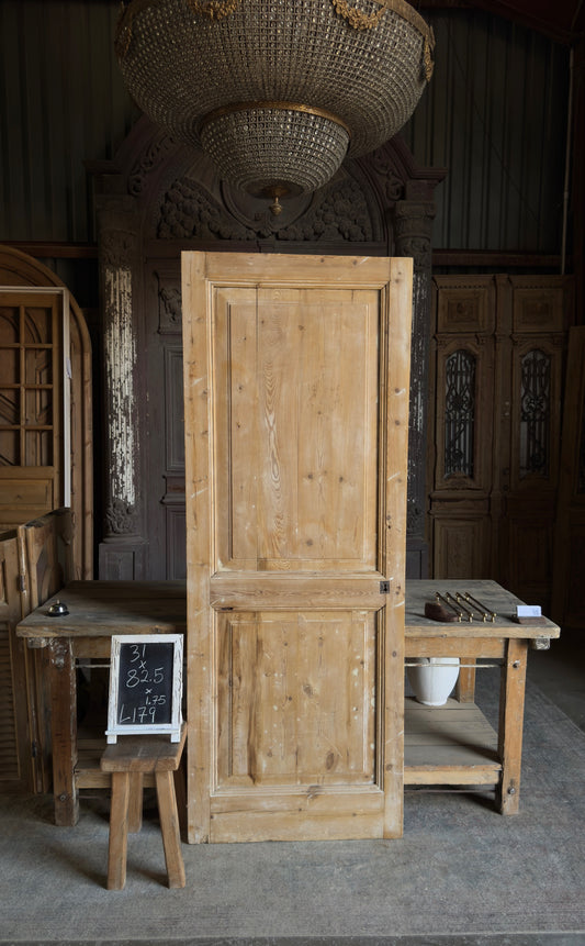 2 Panel Single Solid Antique Door - 31x82.5 - L179