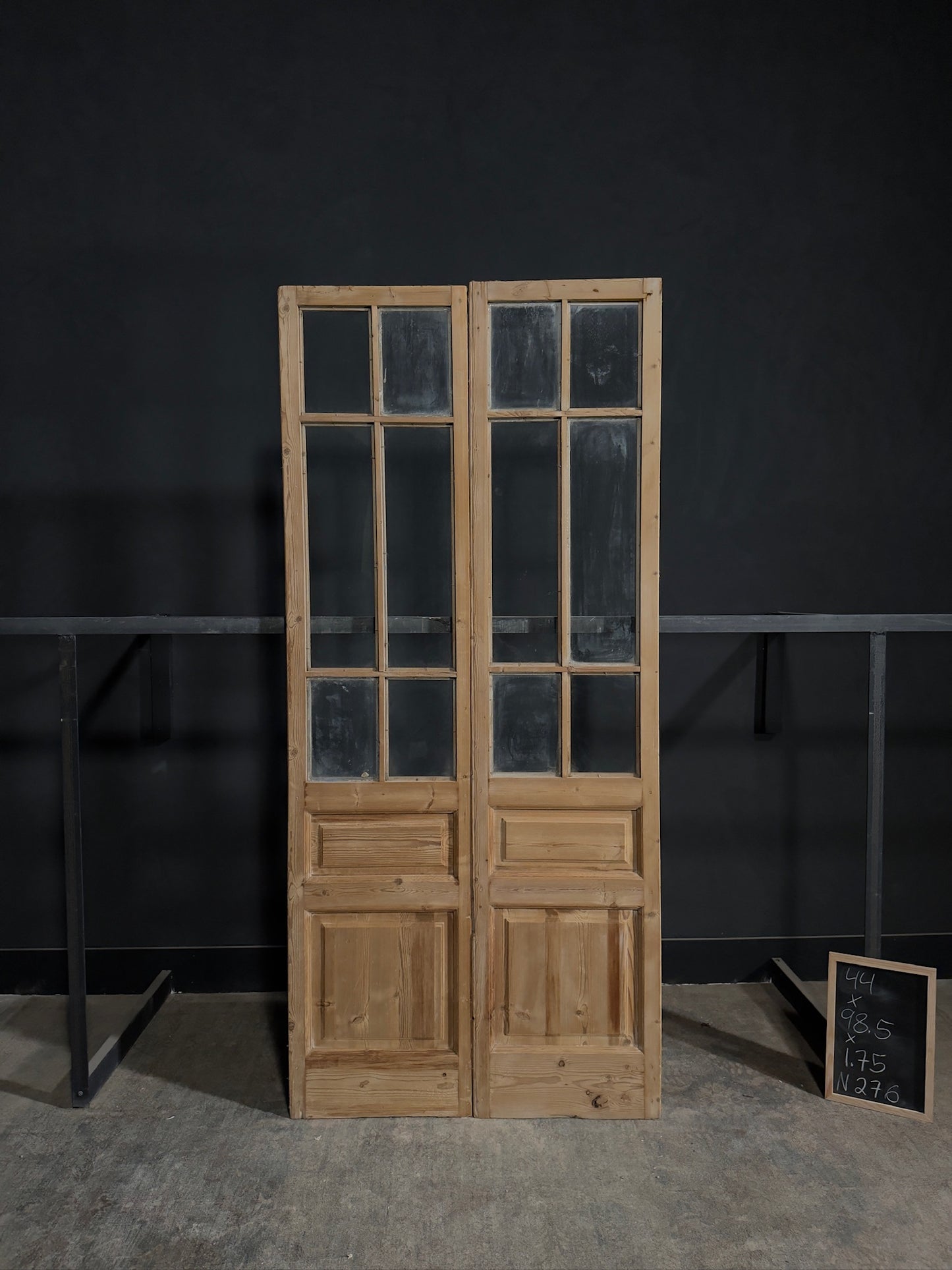 Antique Glass 6 Lite French Doors - 44x98.5 - N276