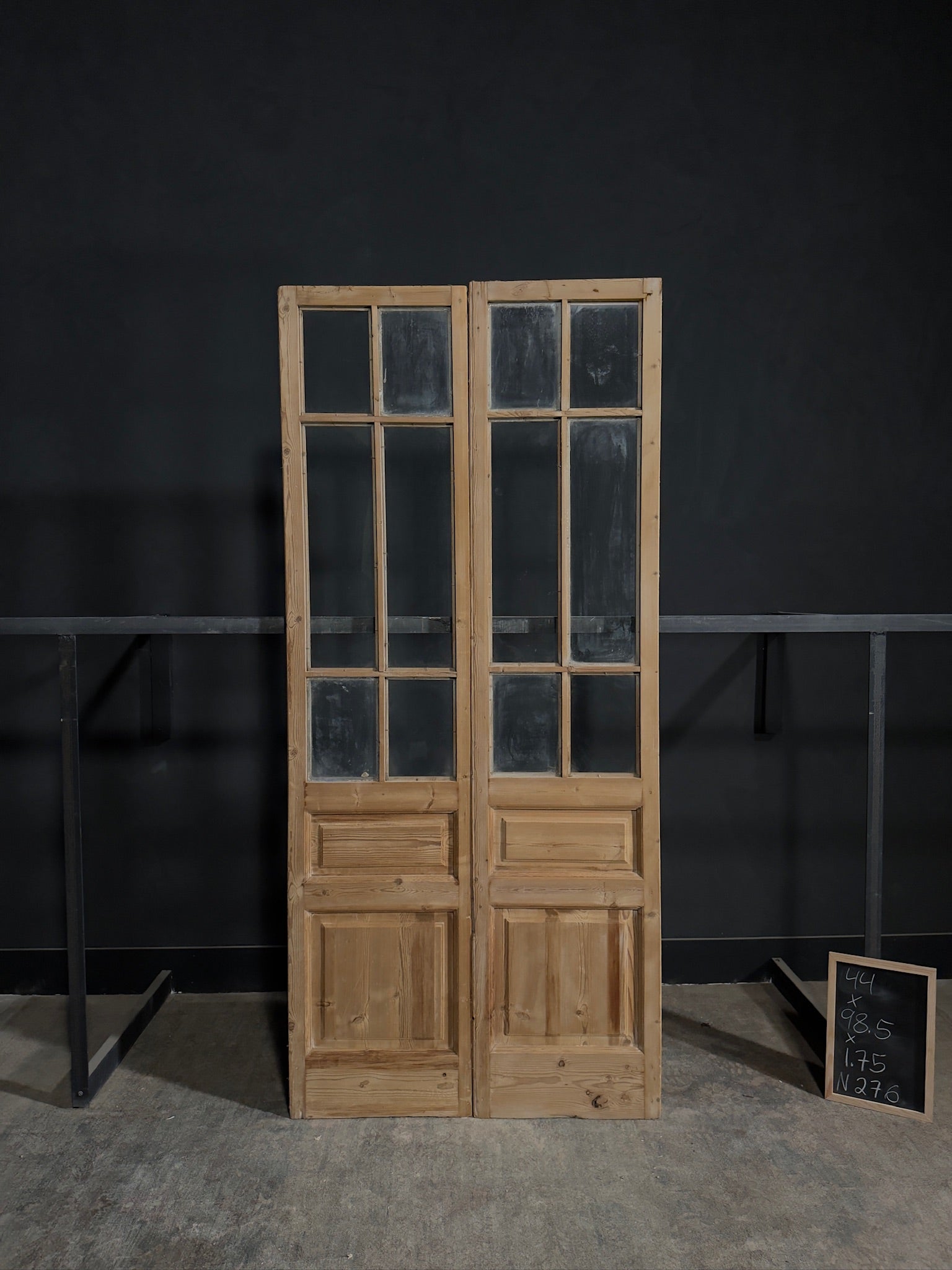 Antique Glass 6 Lite French Doors - 44x98.5 - N276
