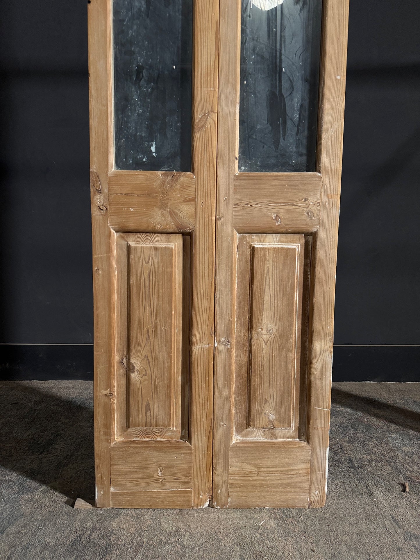Antique Glass 3 Lite French Doors - 24.5x84 - N468