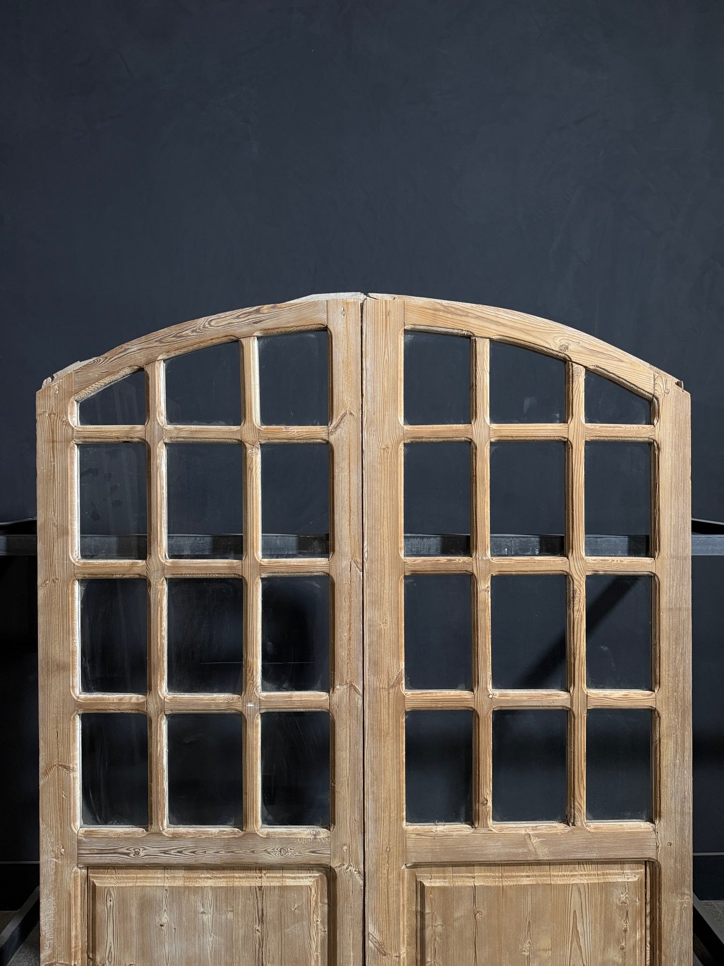 Antique Glass 11 Lite Arched French Doors - 65.5x84 - N247