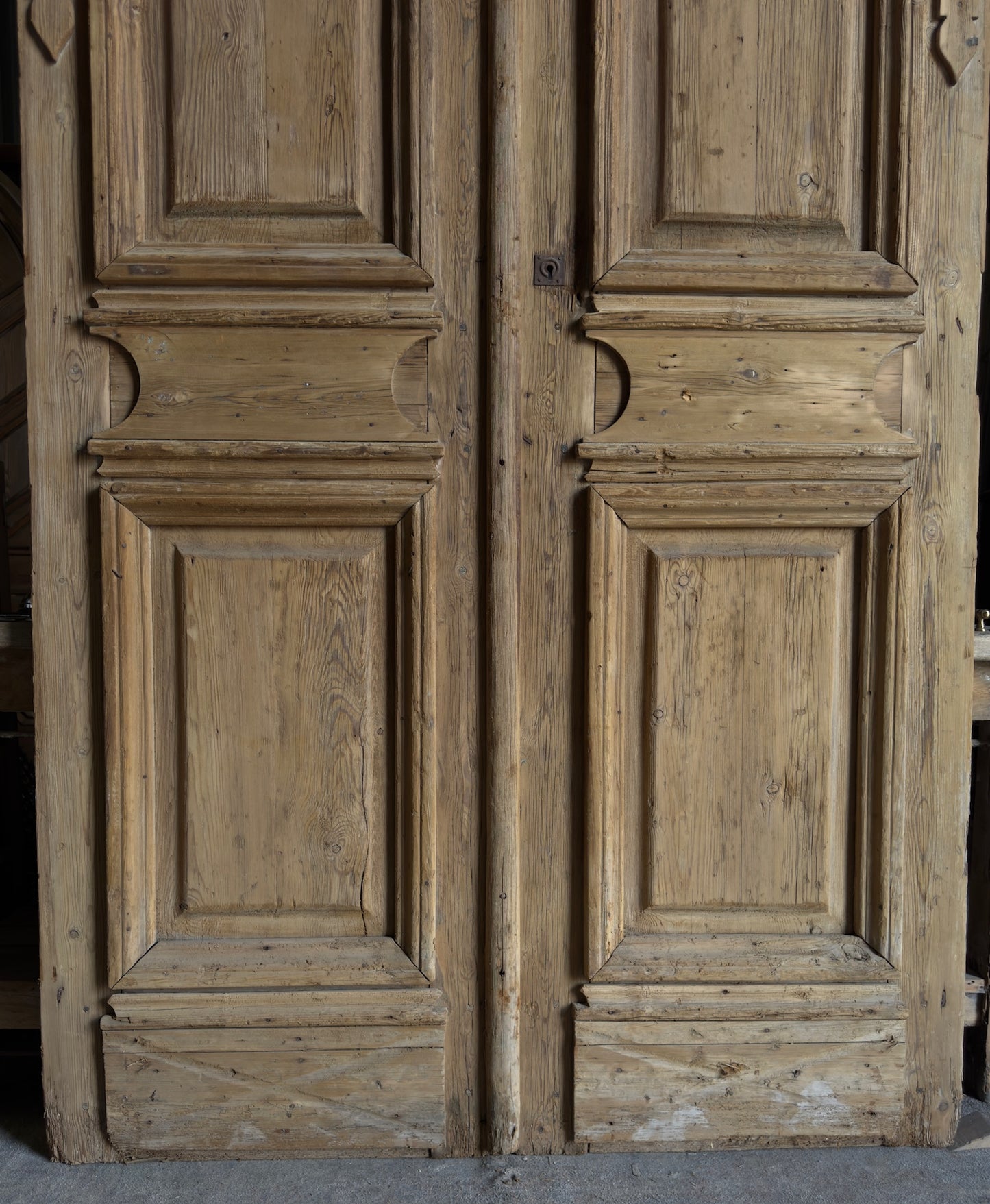 Antique Carved 6 Panel Double Doors - 54x106.5 - L529