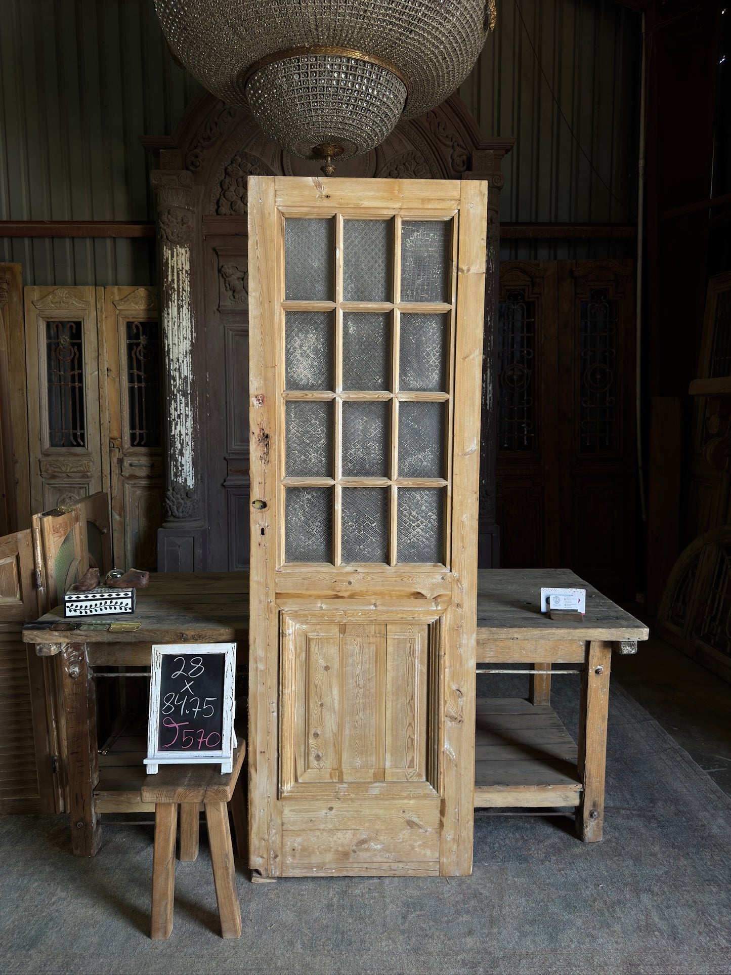 12 Lite Glass Antique Door - 28x84.75 J570