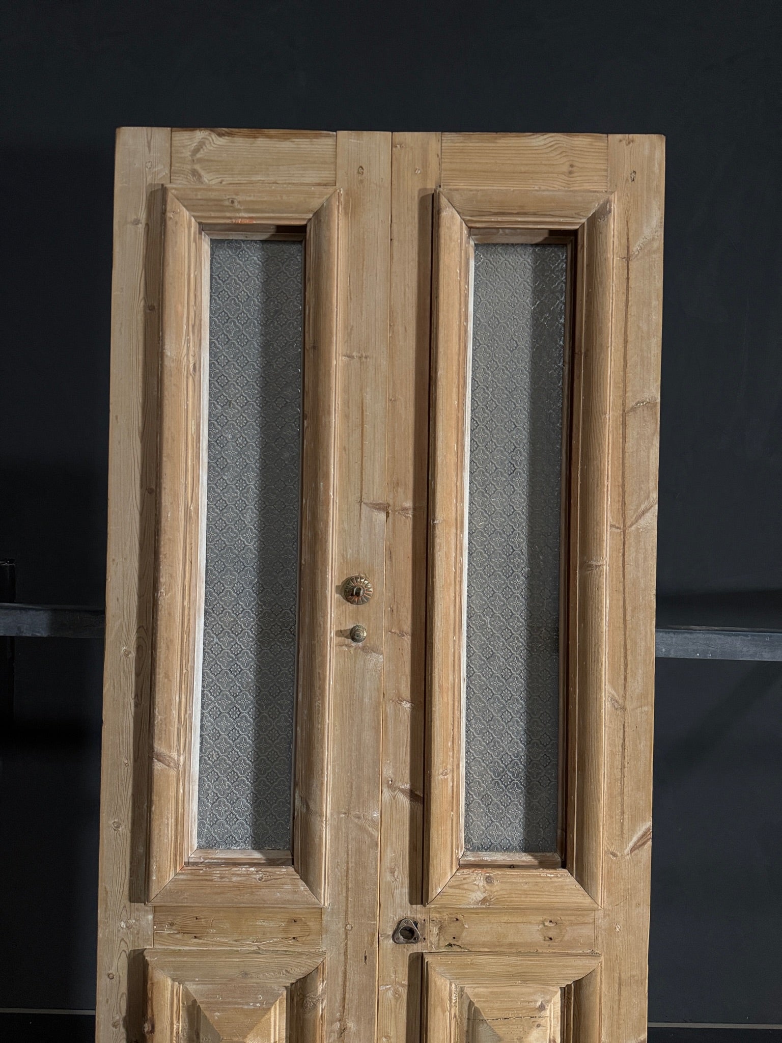 Antique Obscured Glass 1 Lite French Doors - 37x93.5 - N470