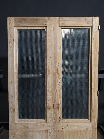 Antique Fluted 1 Lite French Doors - 52.25x93 - N712