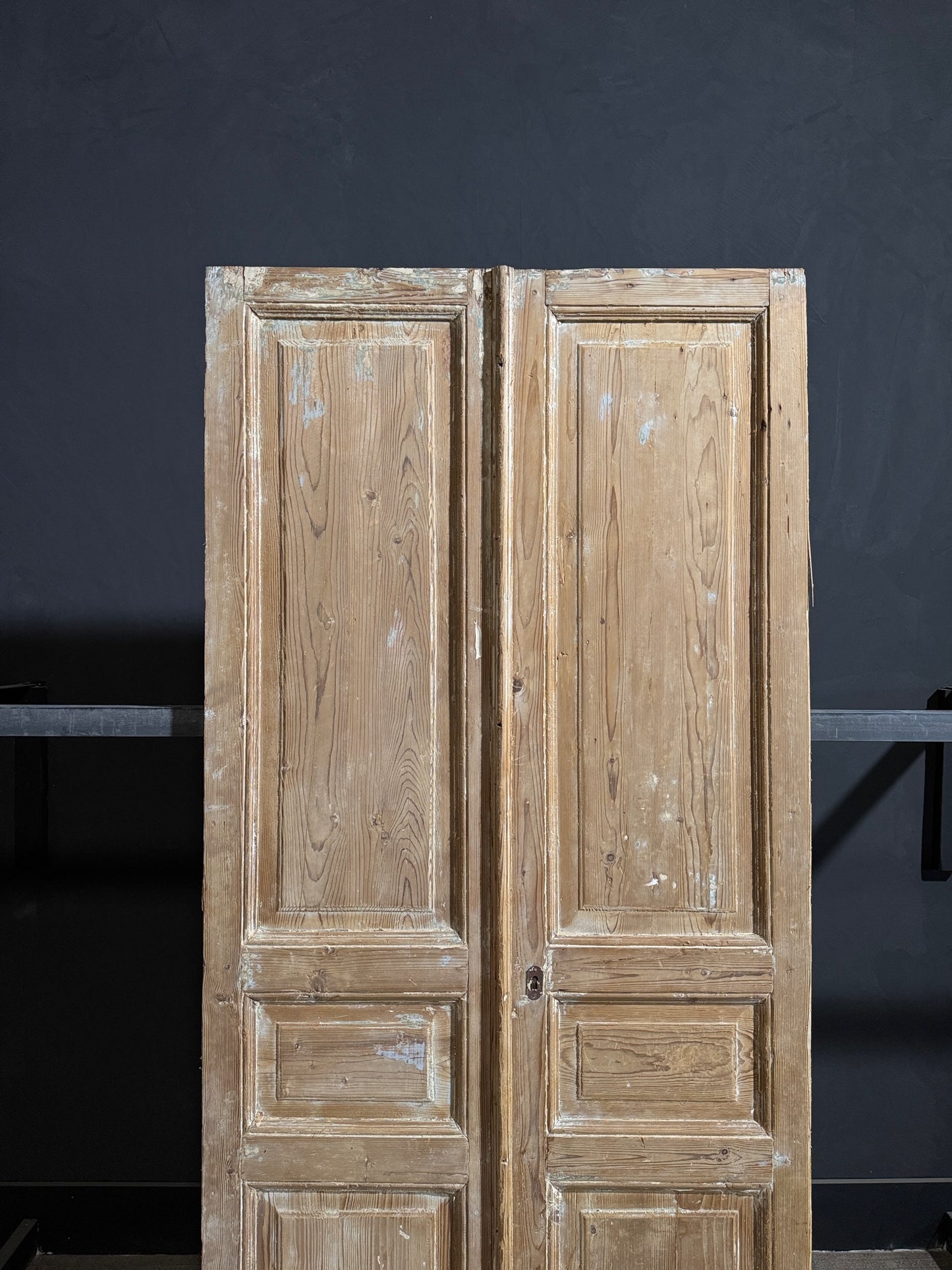 Antique 3 Panel Solid Double Doors - 40.5x89.5 - N240