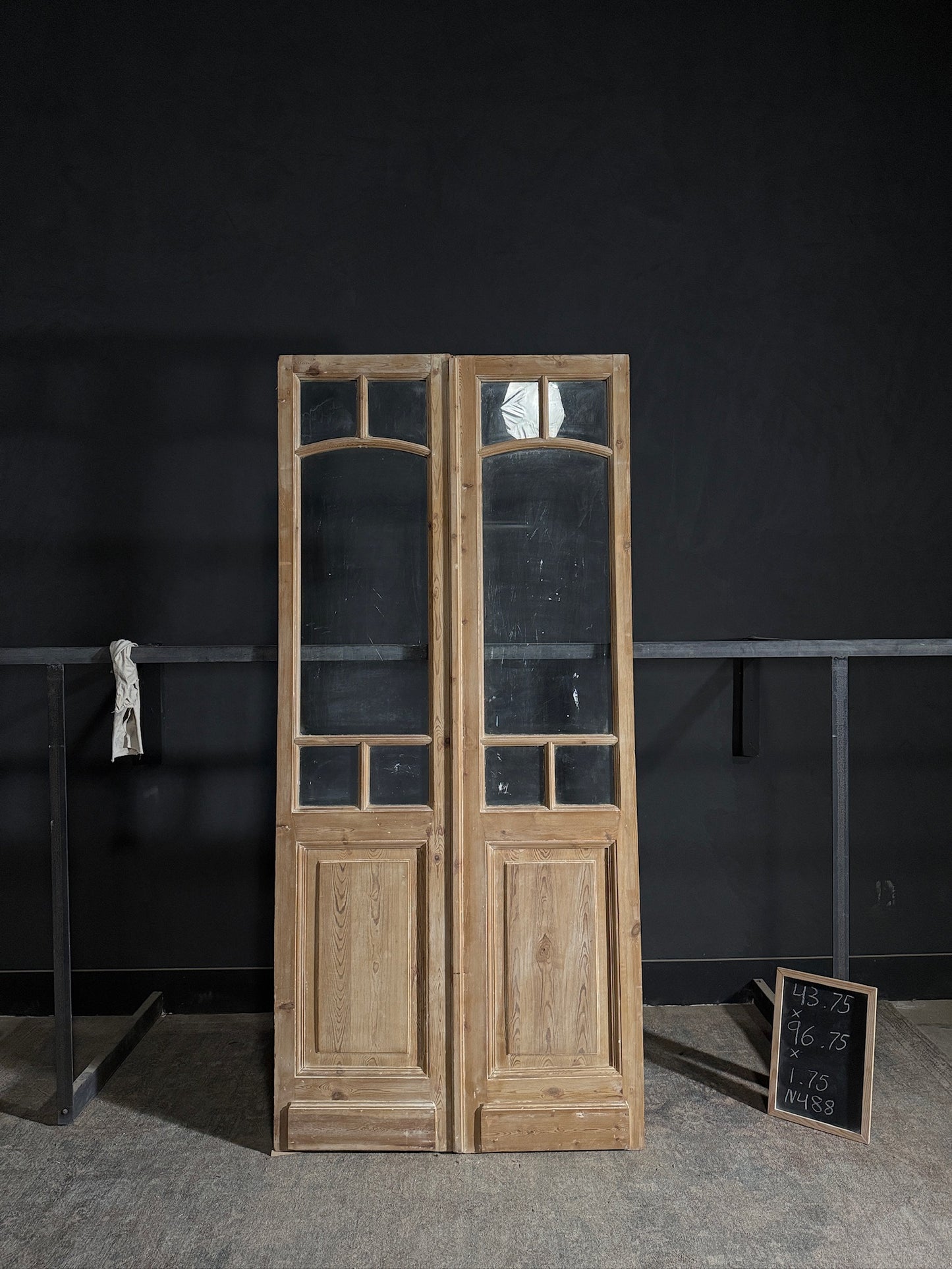 Antique Glass 2 Lite French Doors - 43.75x96.75 - N488