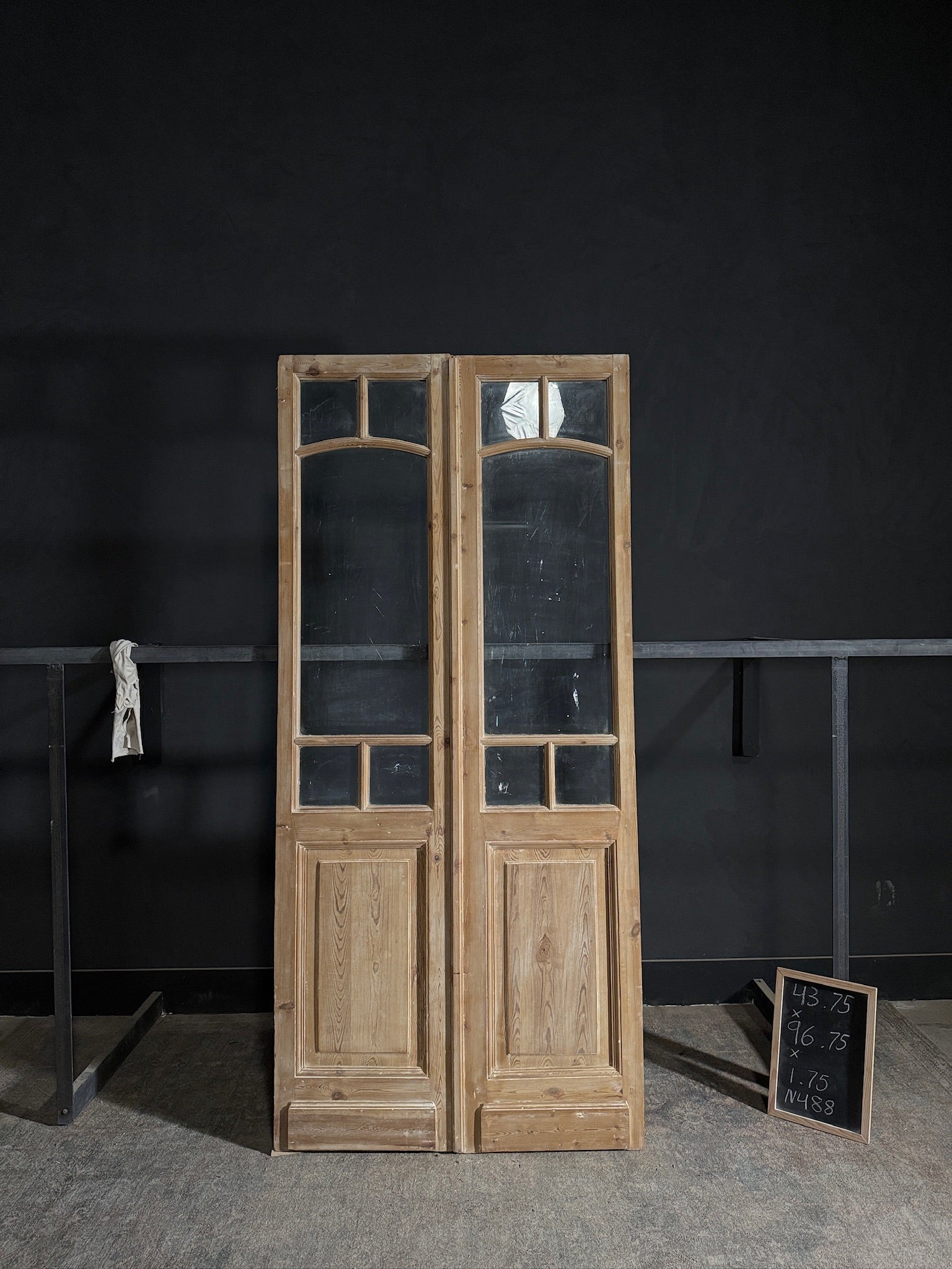 Antique Glass 2 Lite French Doors - 43.75x96.75 - N488