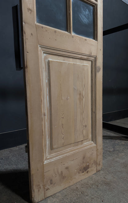 Antique Raised Panel Glass Pantry Door - 24x90 - N776