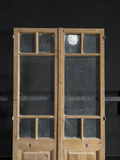 Antique Glass 5 Lite French Doors - 44.25x93 - N491
