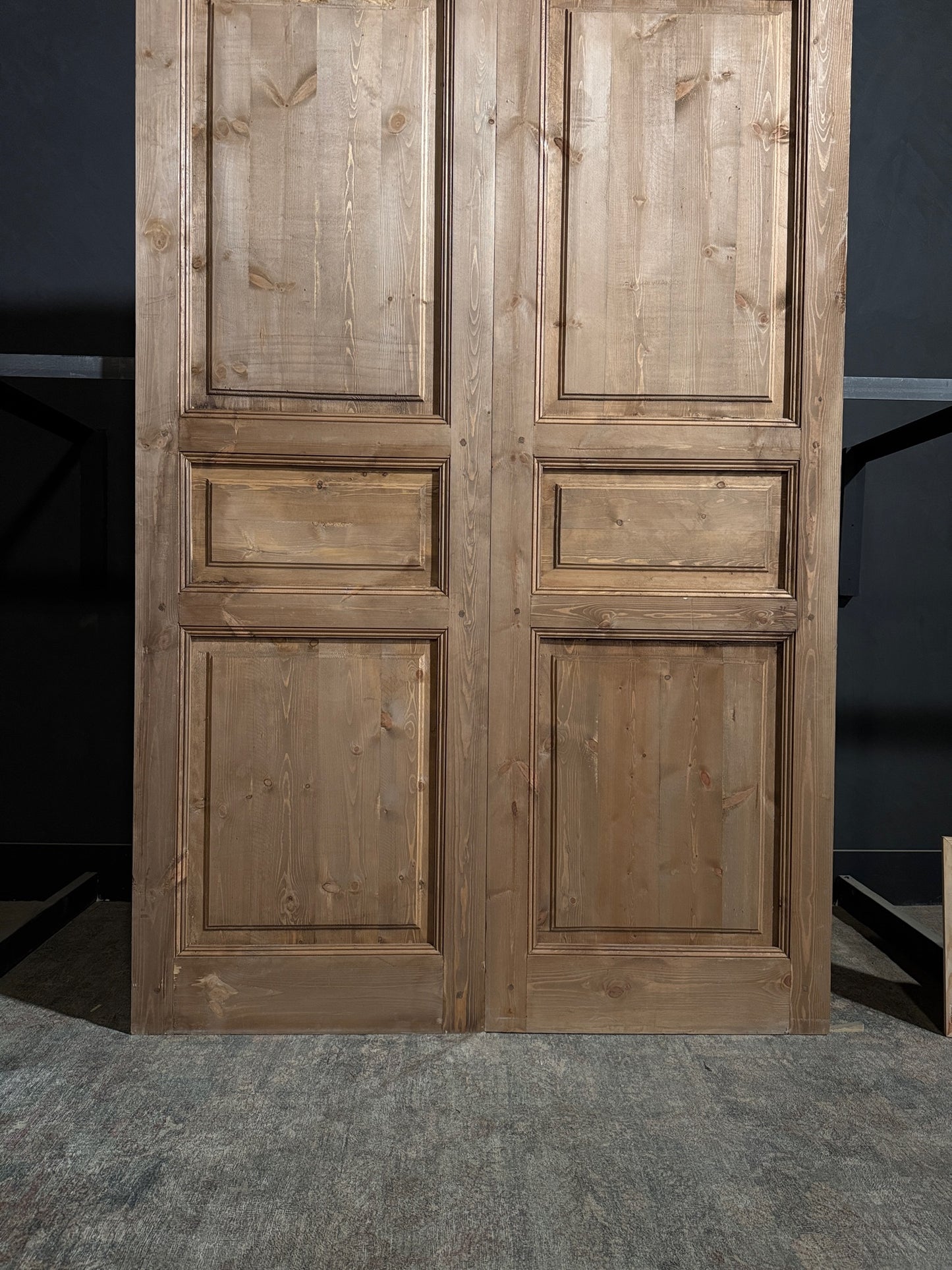 Handcrafted 3 Panel Solid French Doors - 62x96 - N226