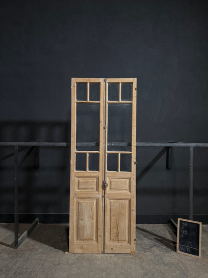 Antique Glass 5 Lite French Doors - 36x95 - N699