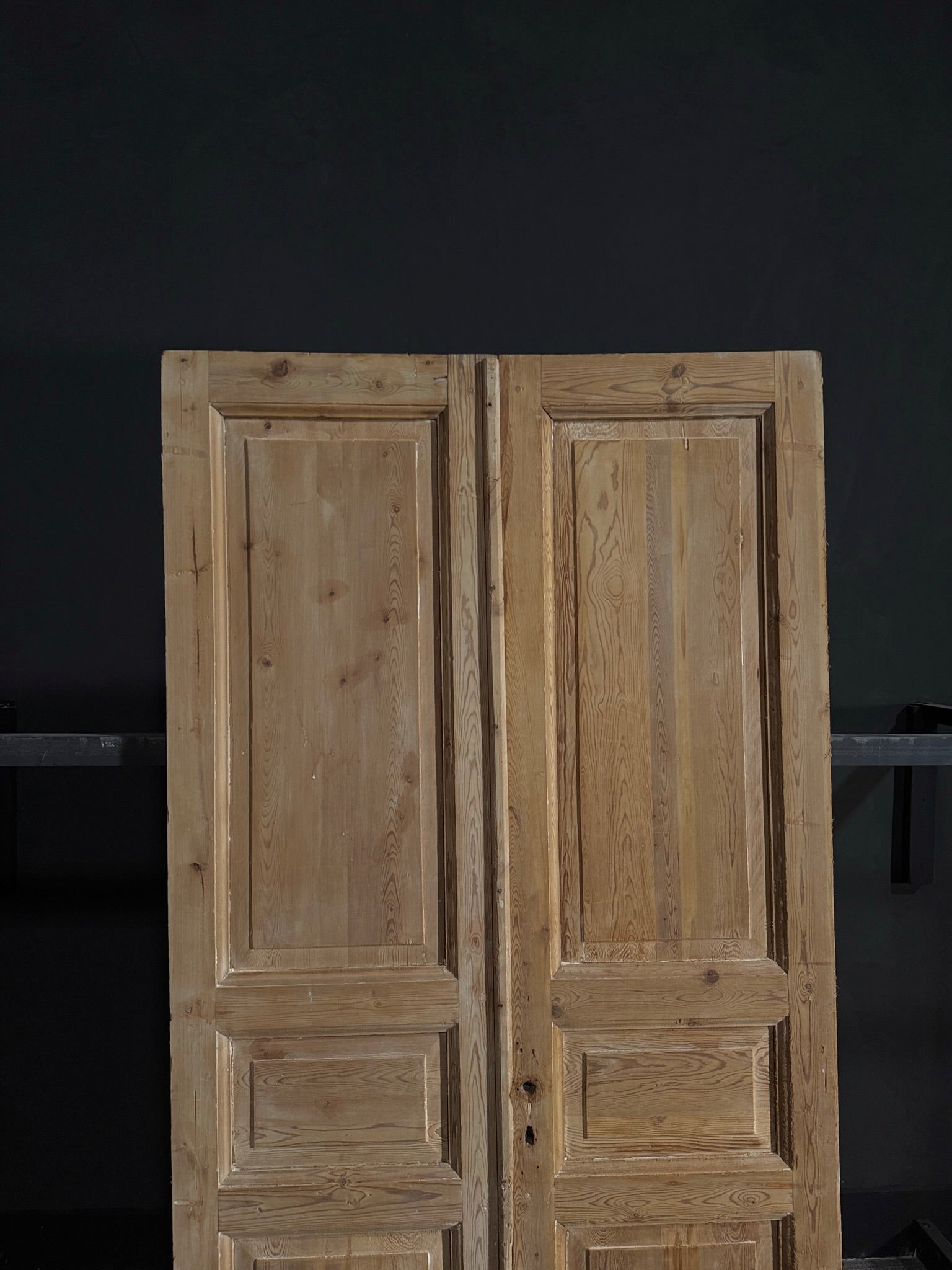 Antique Iron 3 Panel Double Doors - 43.75x85.75 - N22