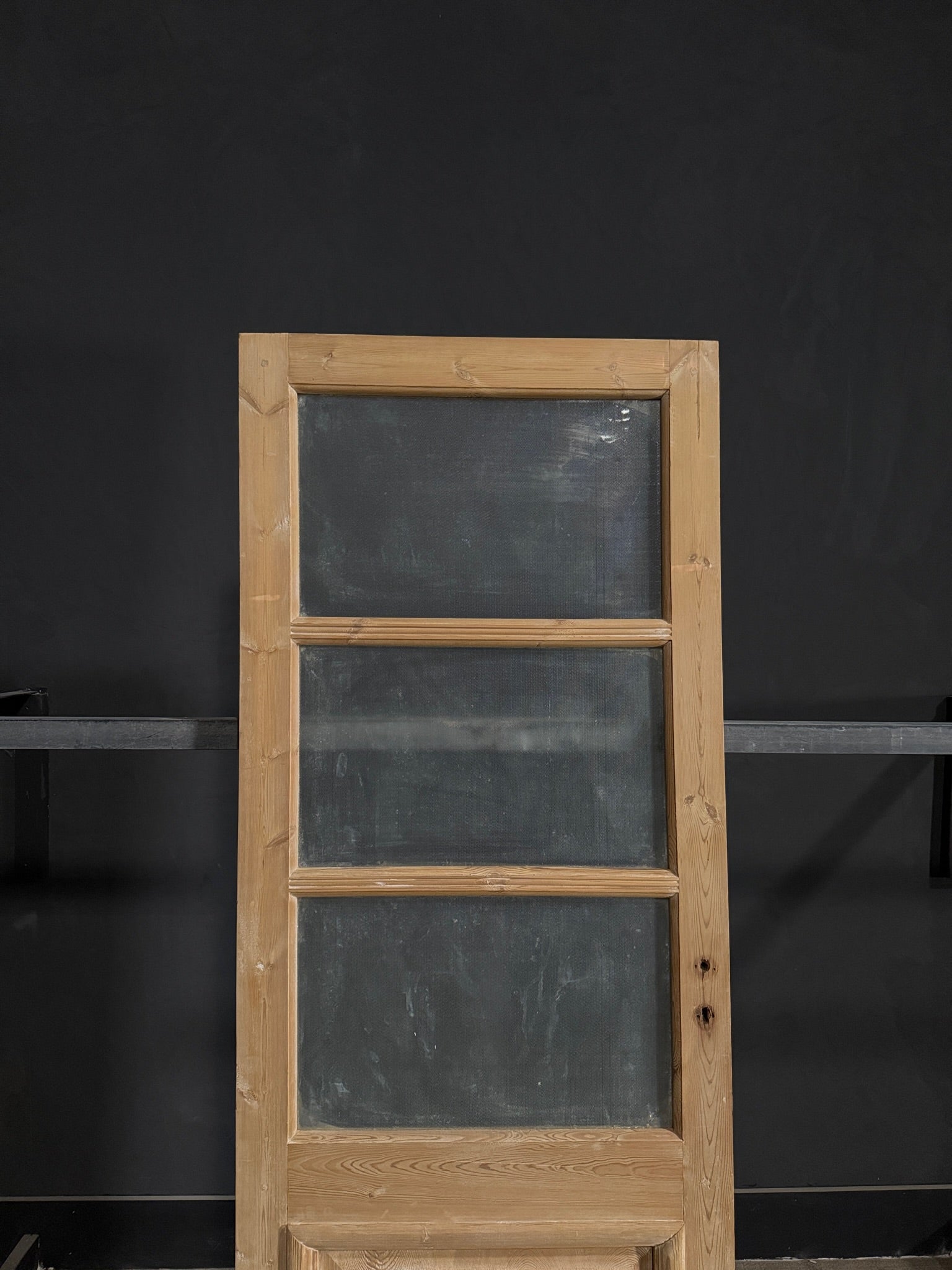 Antique Obscured Glass 3 Lite Single Door - 31.75x85.75 - N357