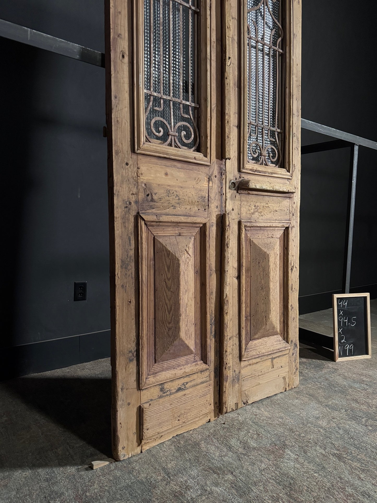 Antique Iron French Doors - 44x94.5 - N99