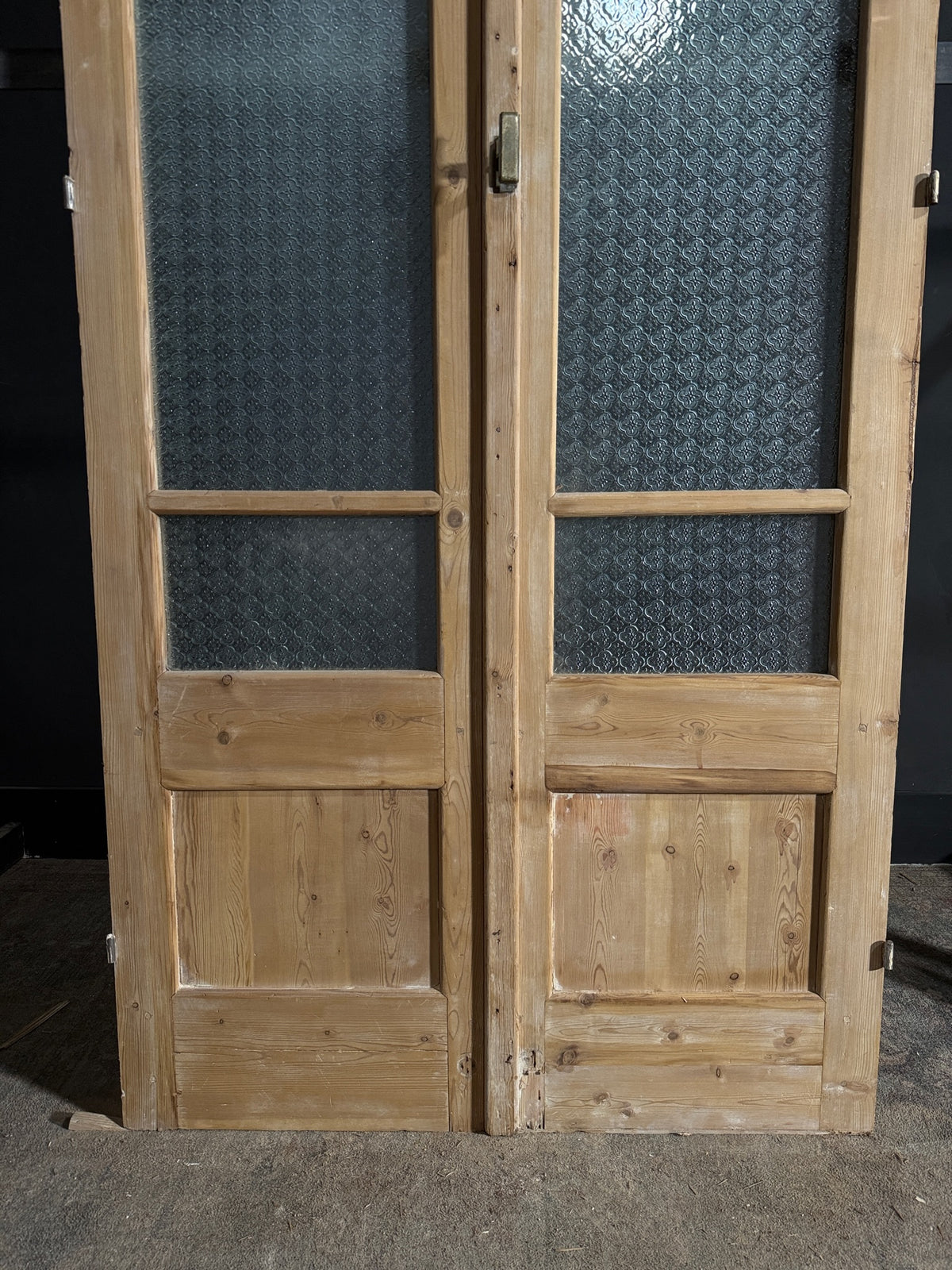 Antique Obscured Glass 2 Lite French Doors - 43.5x100.5 - N627