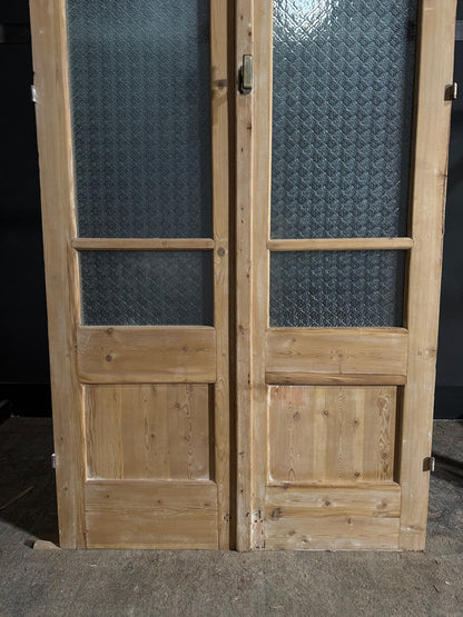 Antique Obscured Glass 2 Lite French Doors - 43.5x100.5 - N627