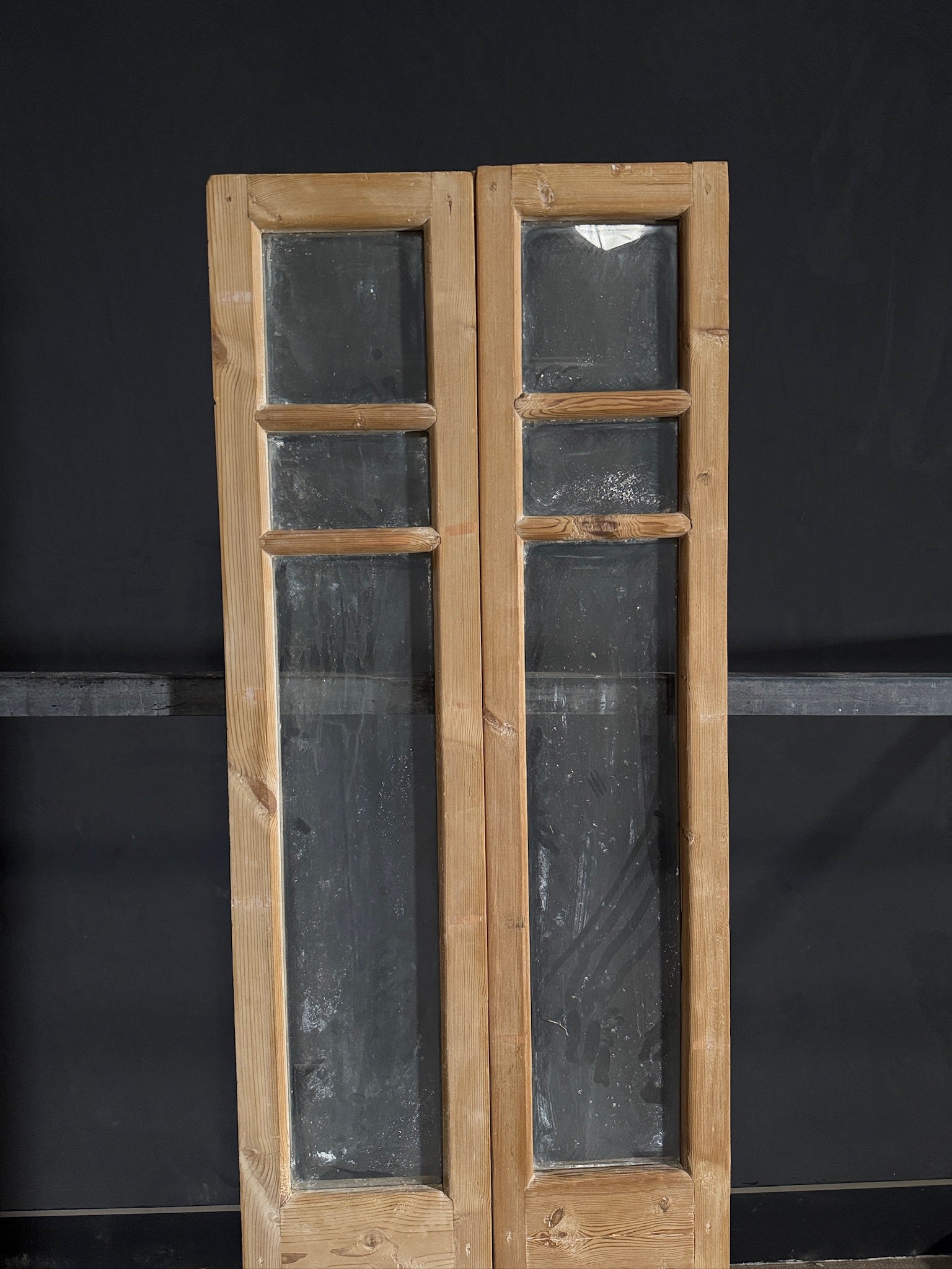 Antique Glass 3 Lite French Doors - 24.5x83.5 - N467