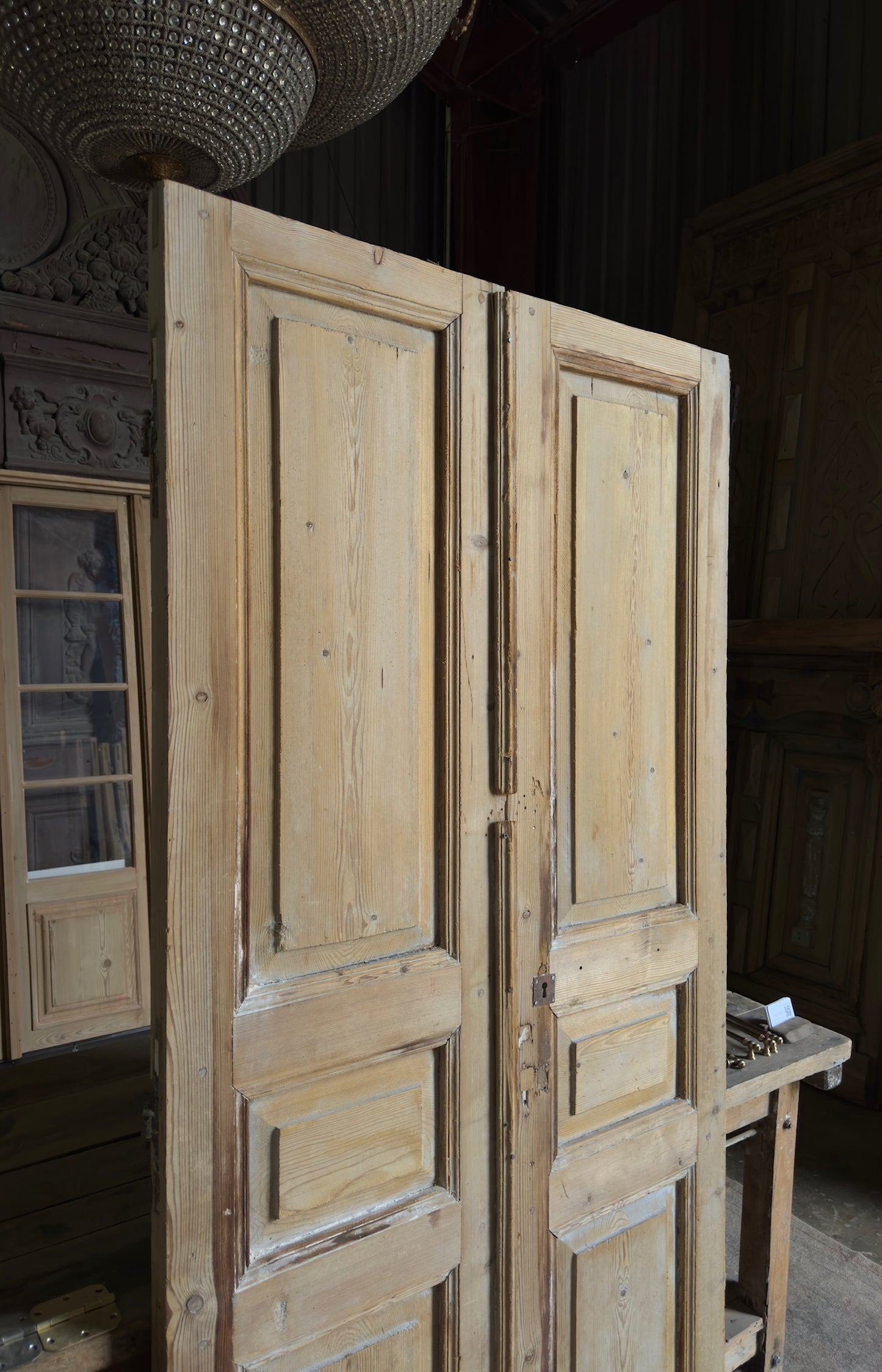 Antique 6 Panel Double Doors - 39.5x82.5 - L523