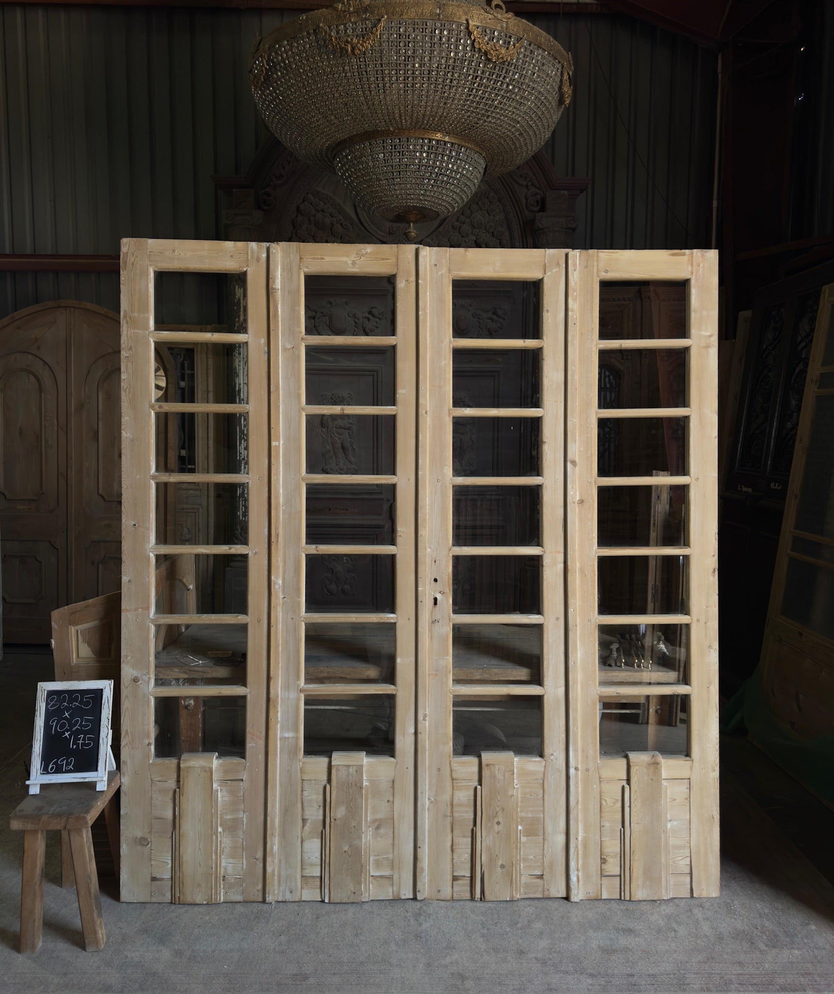 Antique Glass 10 Lite Bi-Fold Doors - 90.25x122.5 - L612