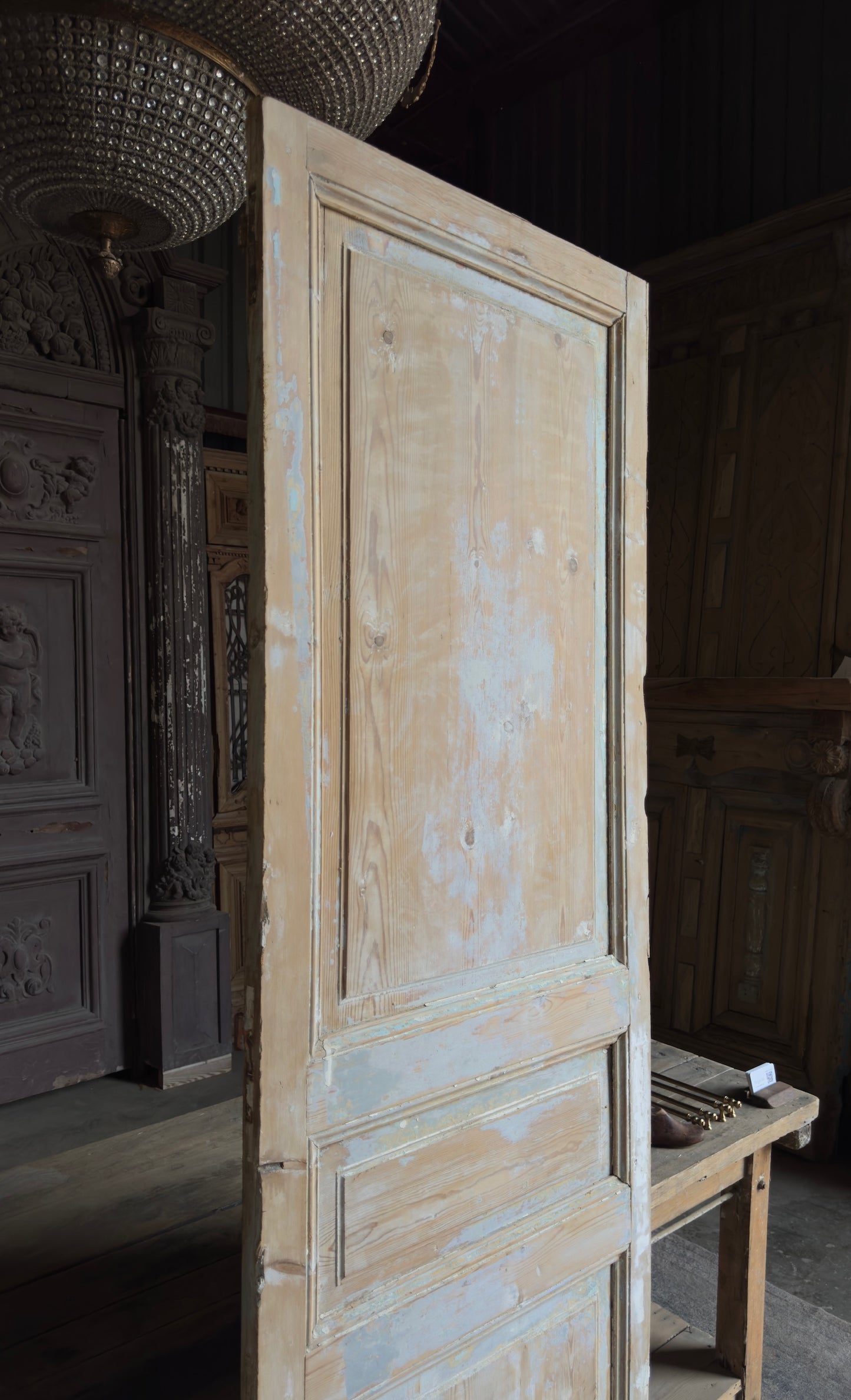 3 Panel Single Solid Antique Door - 30x92.5 - L192