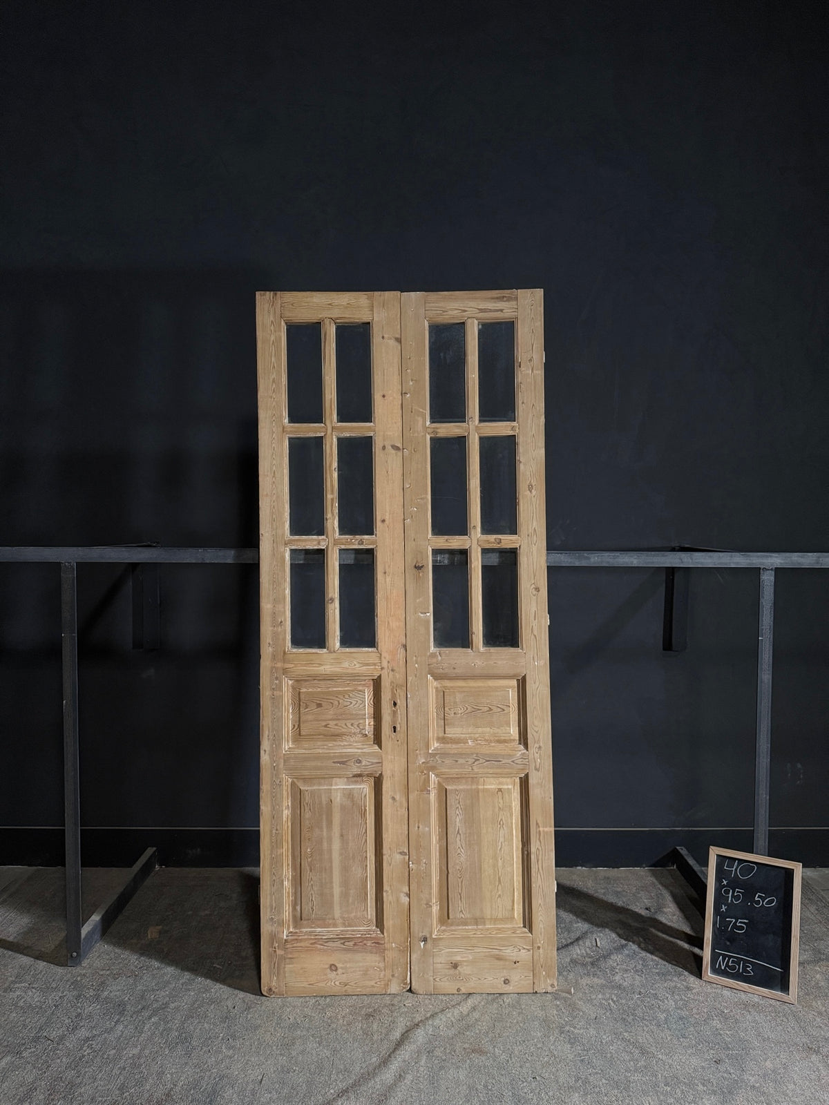 Antique Glass 6 Lite French Doors - 40x95.5 - N513
