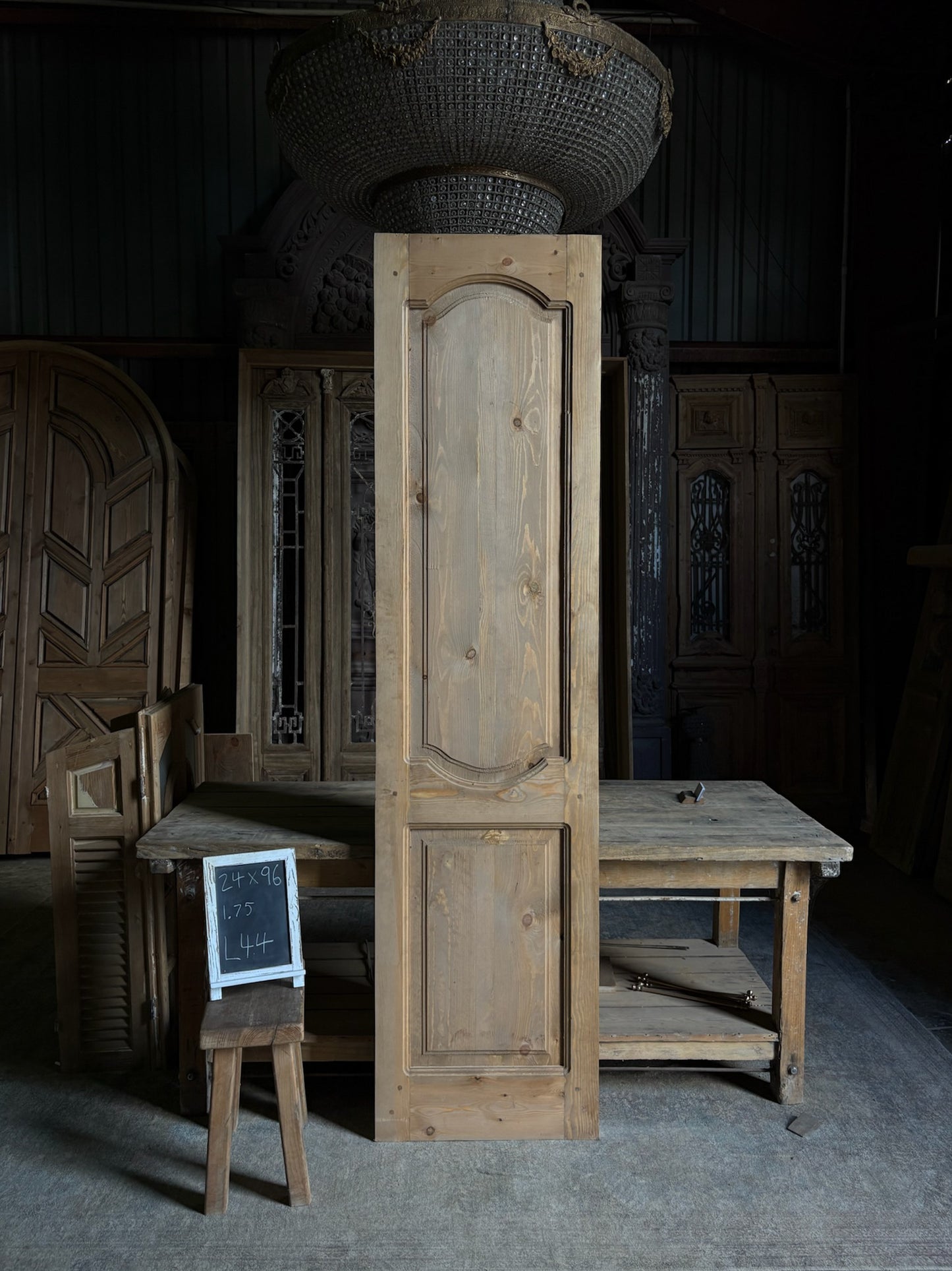 (The Helena) Handcrafted Hand carved Solid French Door - 24x96 L44