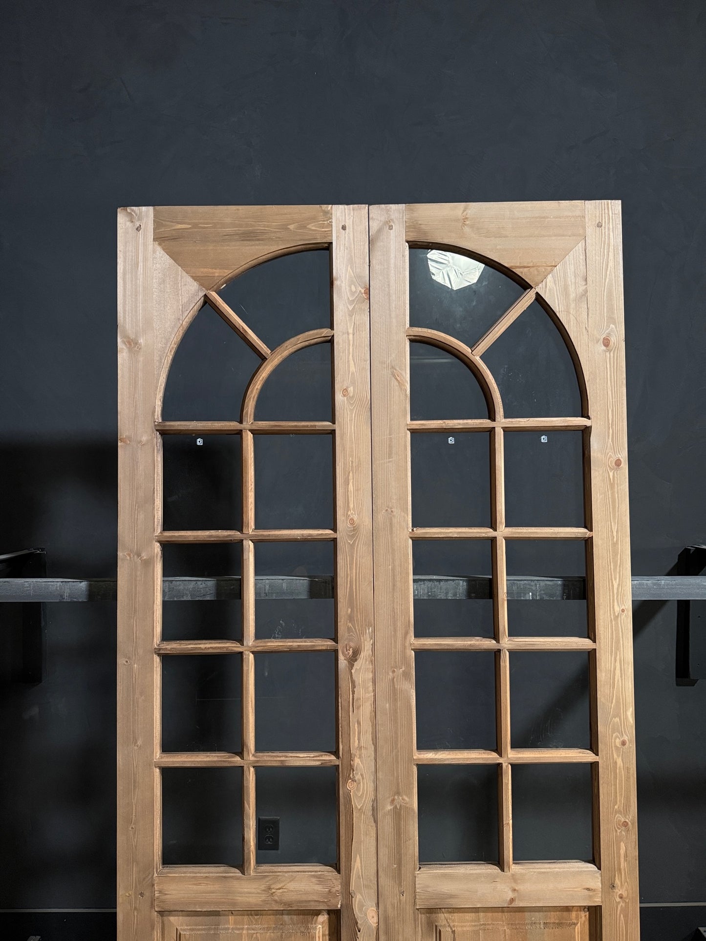 (Elise) Handcrafted Arched Glass French Doors - 48x96 - N202