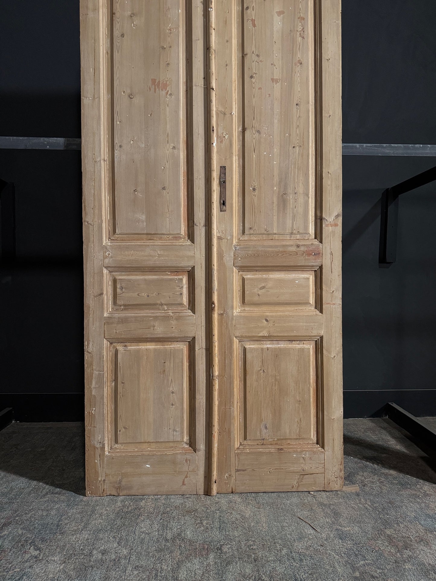 Antique 3 Panel Solid Double Doors - 43.5x100.5 - N92