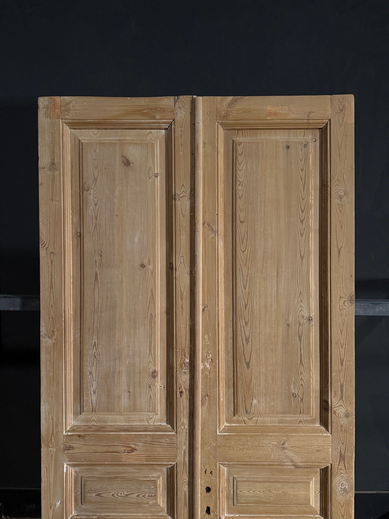 Antique 3 Panel Solid Double Doors - 42.75x88 - N578
