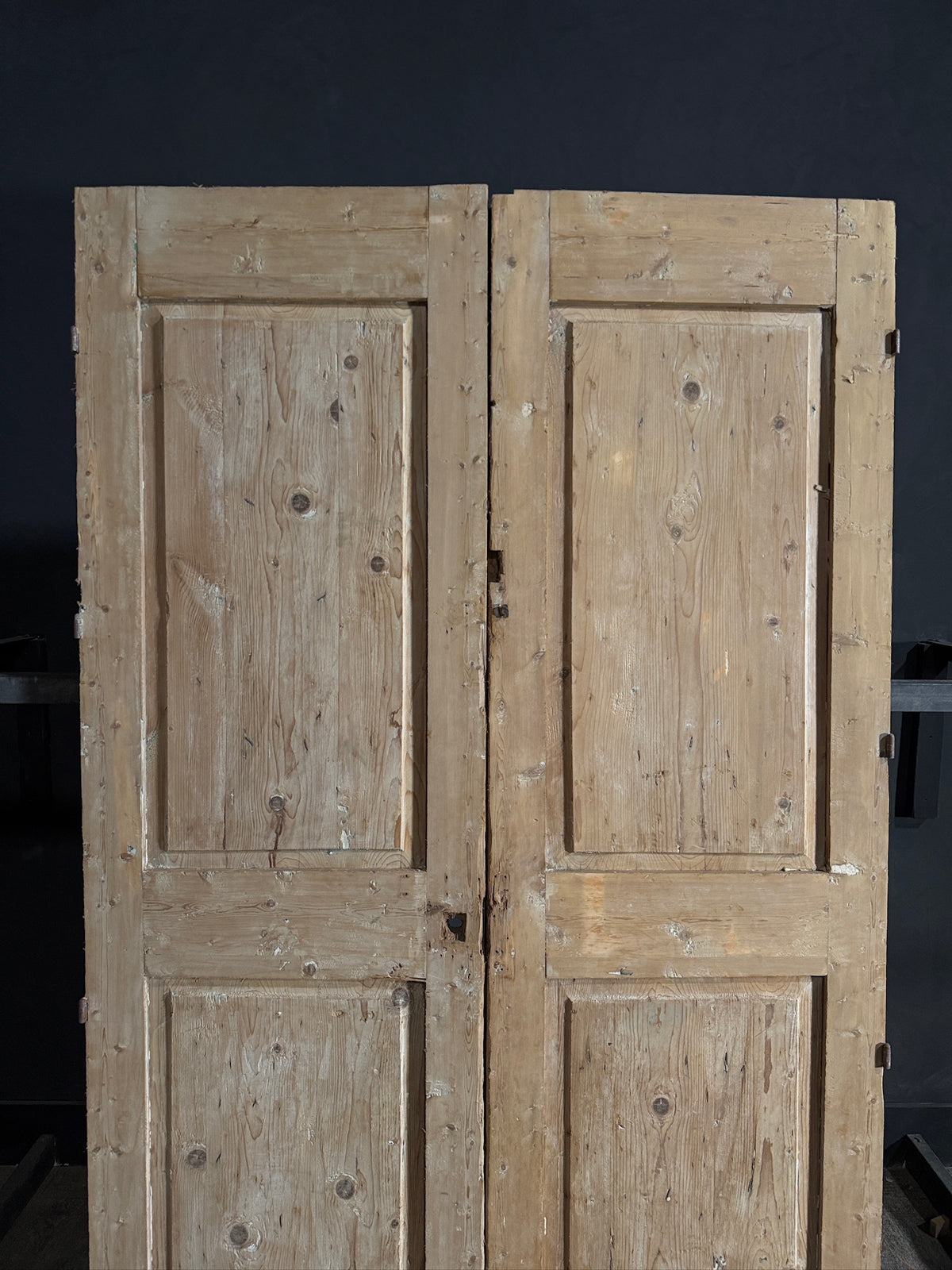 Antique Carved 3 Panel Double Doors - 55x93 - N646