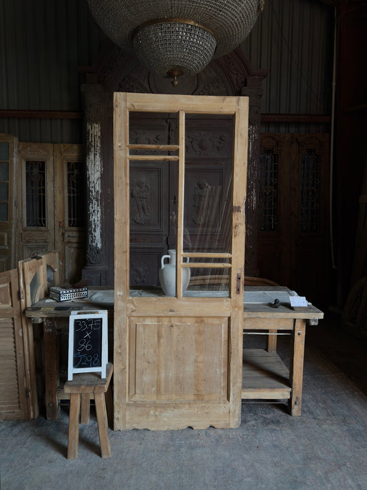 Unique Antique Glass Single Door - 33.75x86 J298