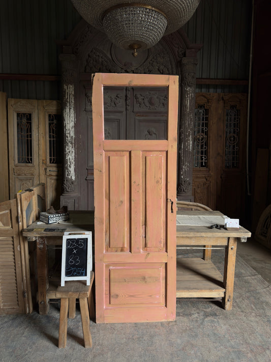 4 Panel European Antique Glass Single Door - 28.5x83 J254