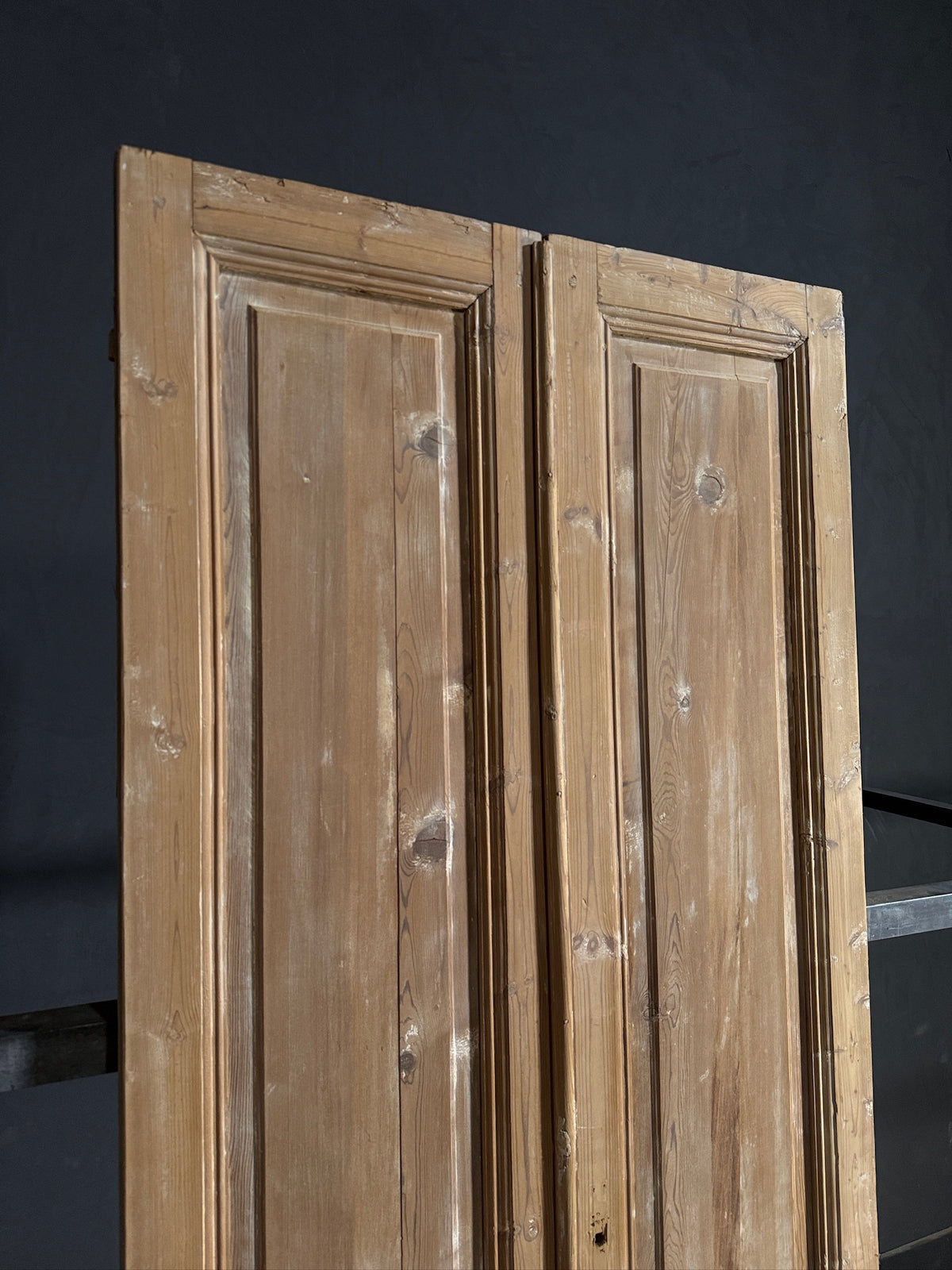 Antique 3 Panel Solid Double Doors - 36.25x92.5 - N616