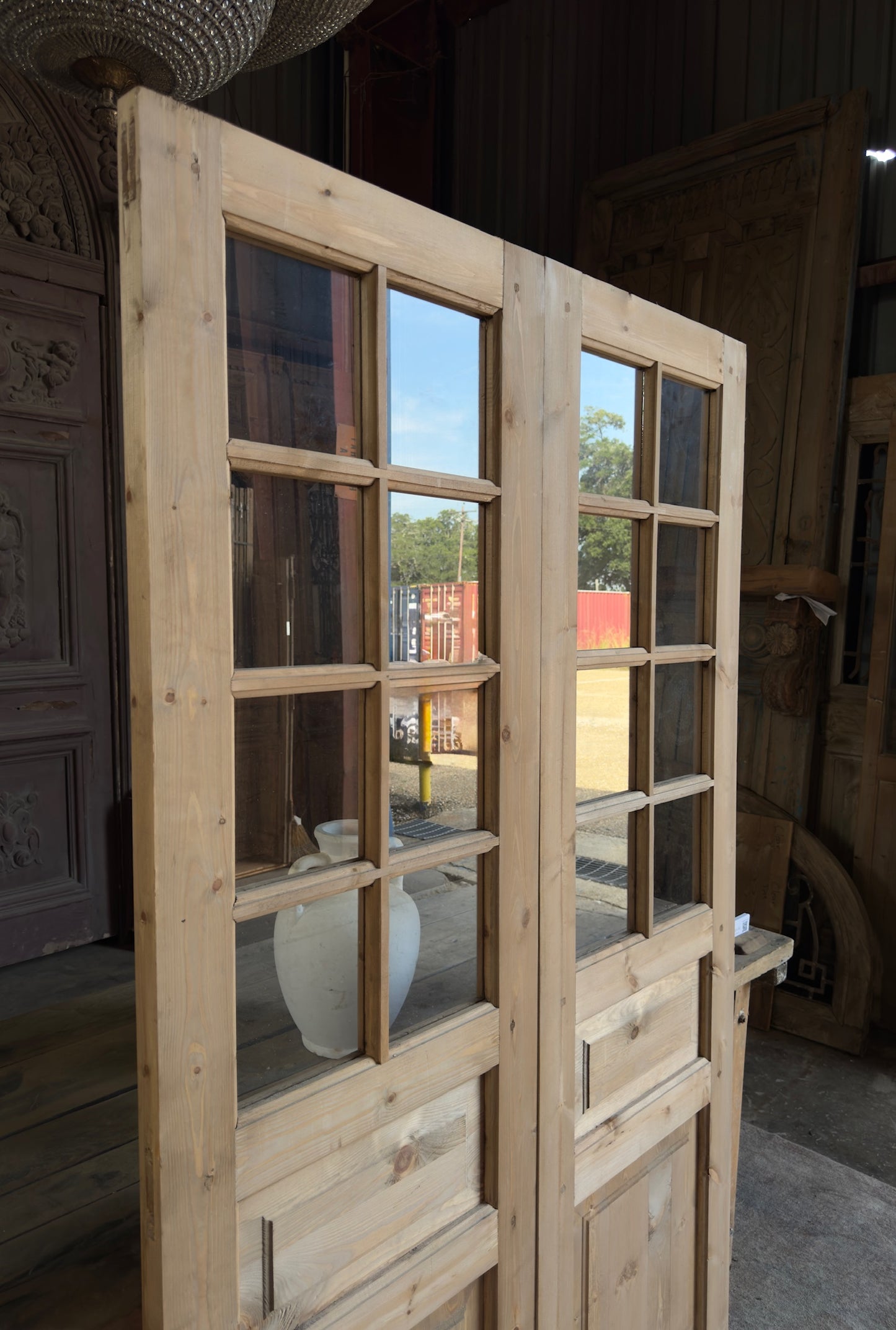 Handcrafted 8 Lite Glass French Doors - 48x80 L5