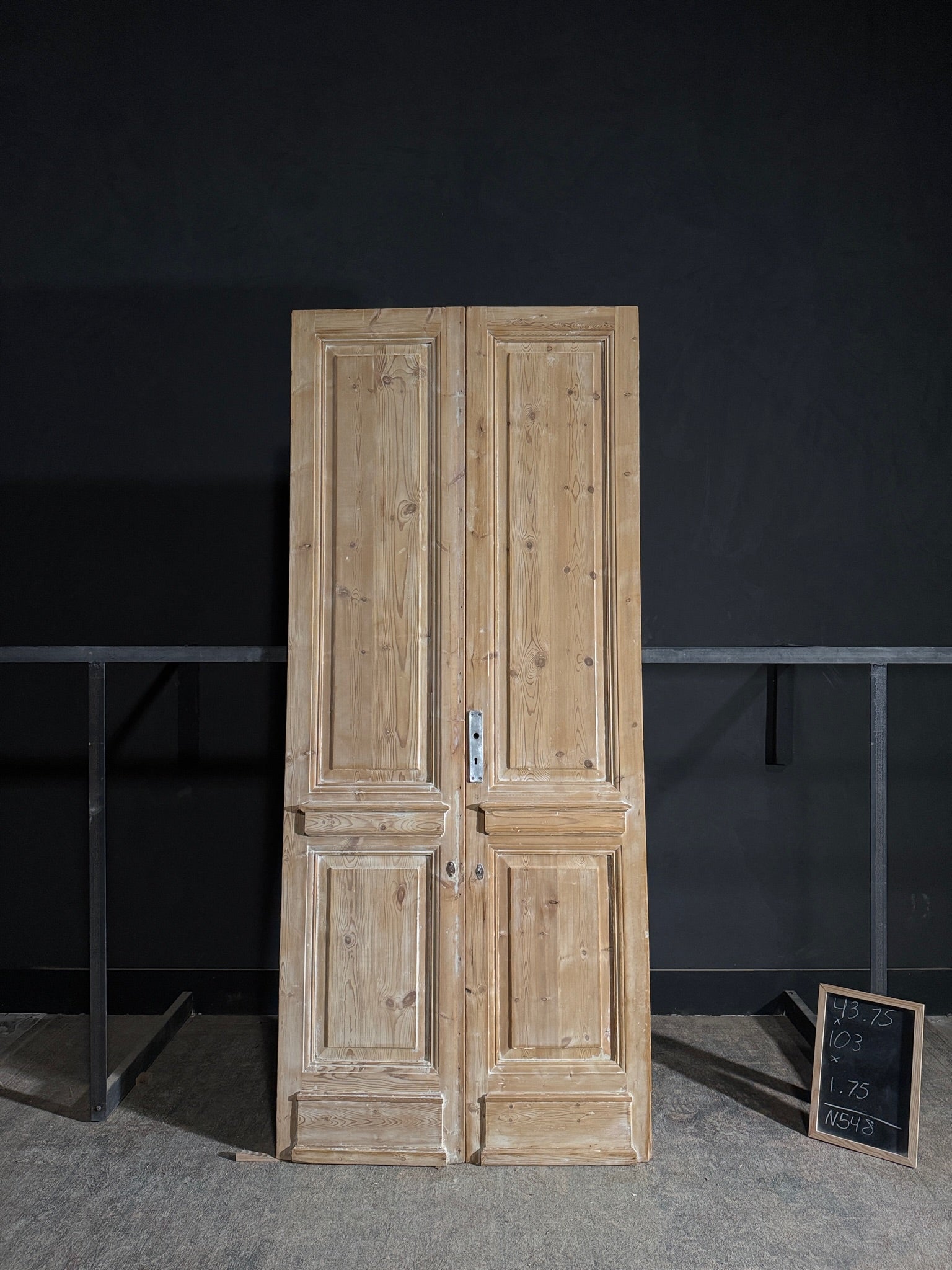 Antique 2 Panel Solid Double Doors - 43.75x103 - N548
