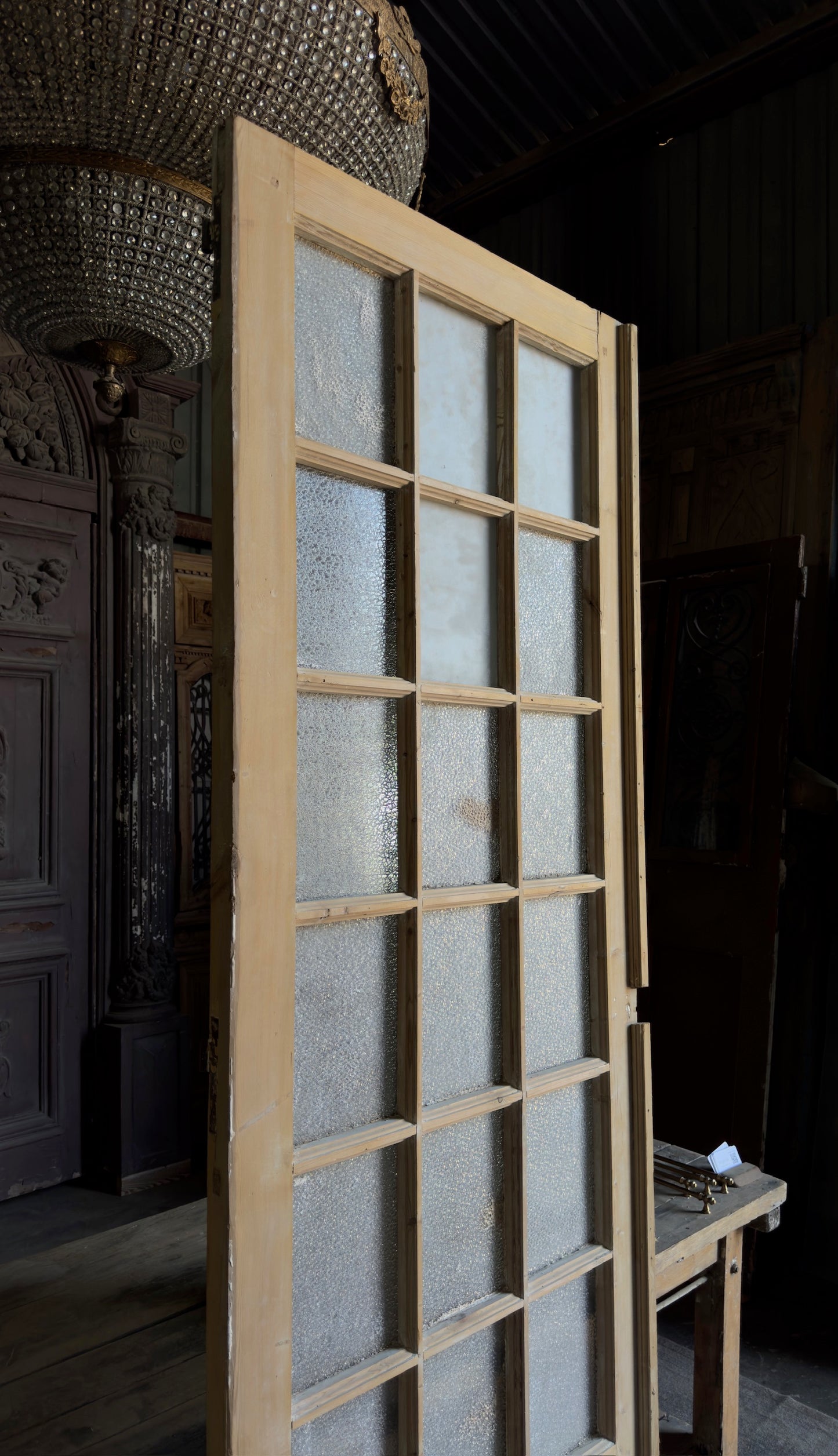 18 Lite Antique Glass Single Door - 33.5x99.5 - L471