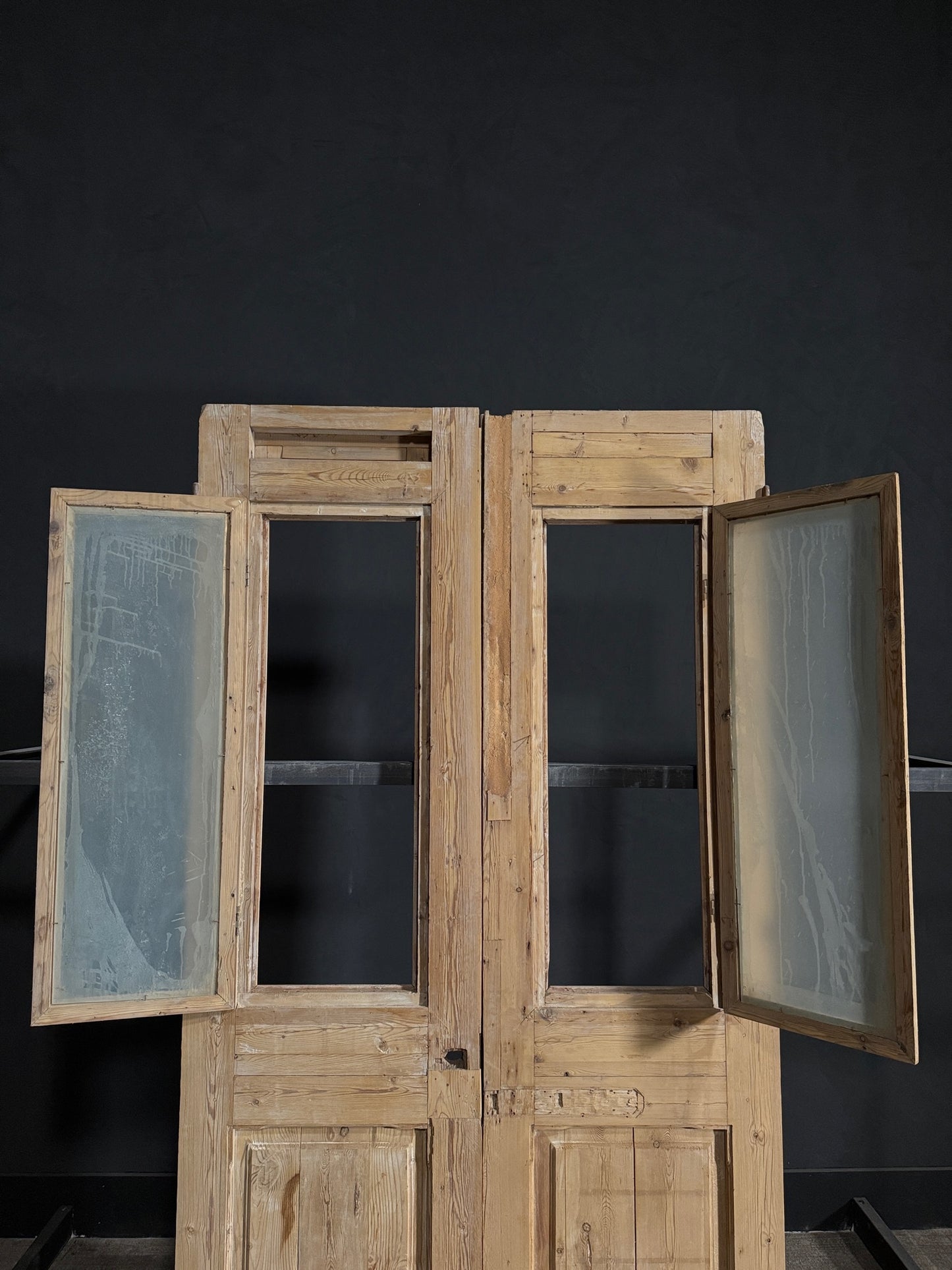 Antique Obscured Glass 1 Lite French Doors - 50.25x92 - N62