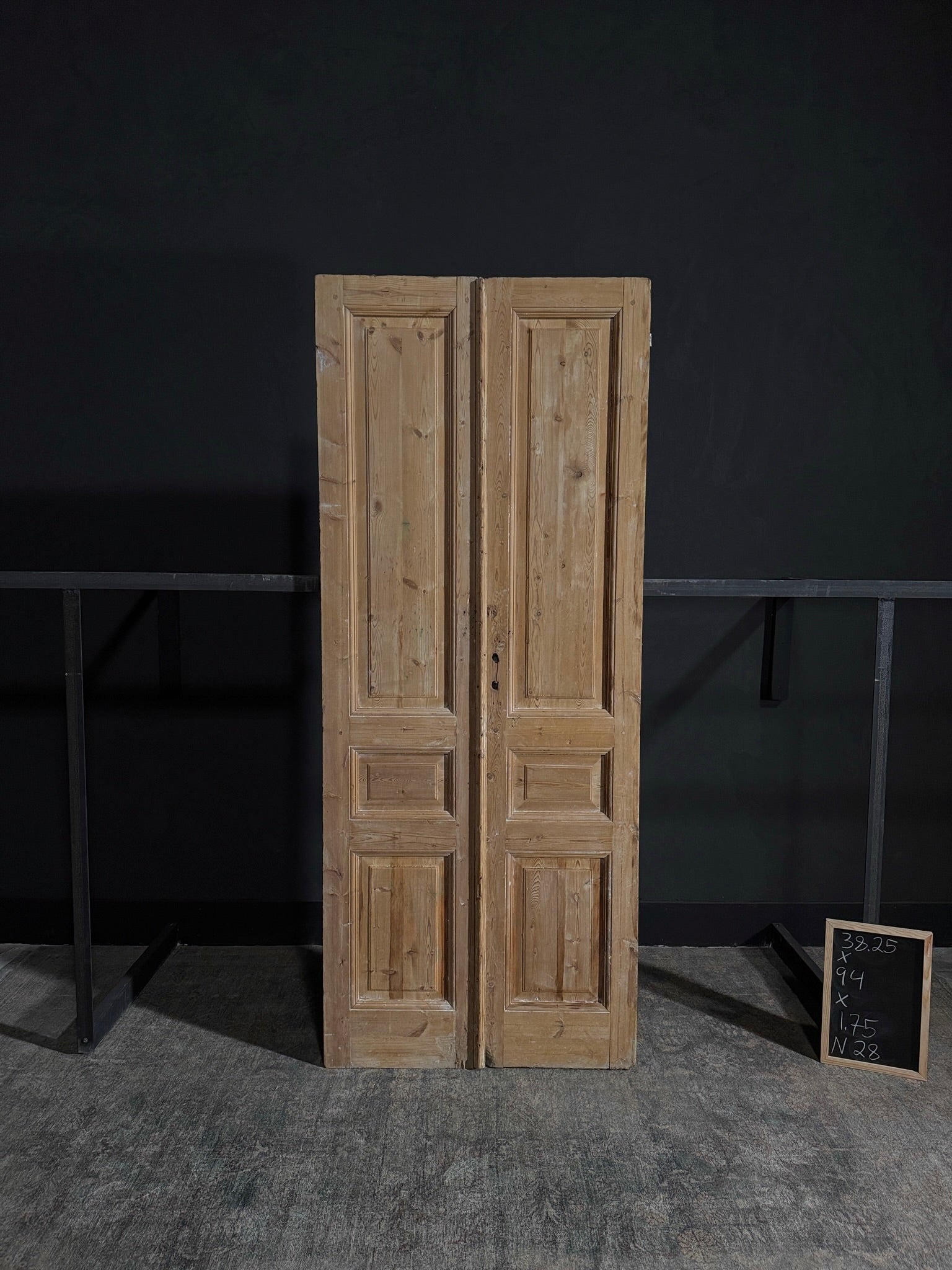 Antique 3 Panel Double Doors - 38.25x94? - N28