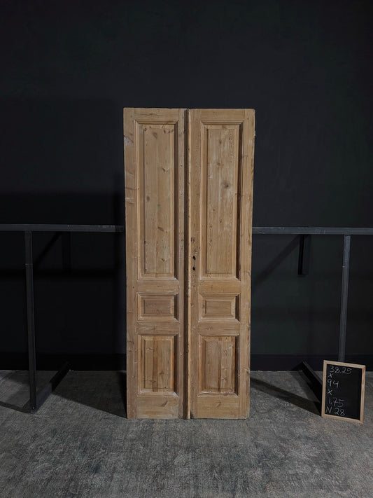 Antique 3 Panel Double Doors - 38.25x94? - N28