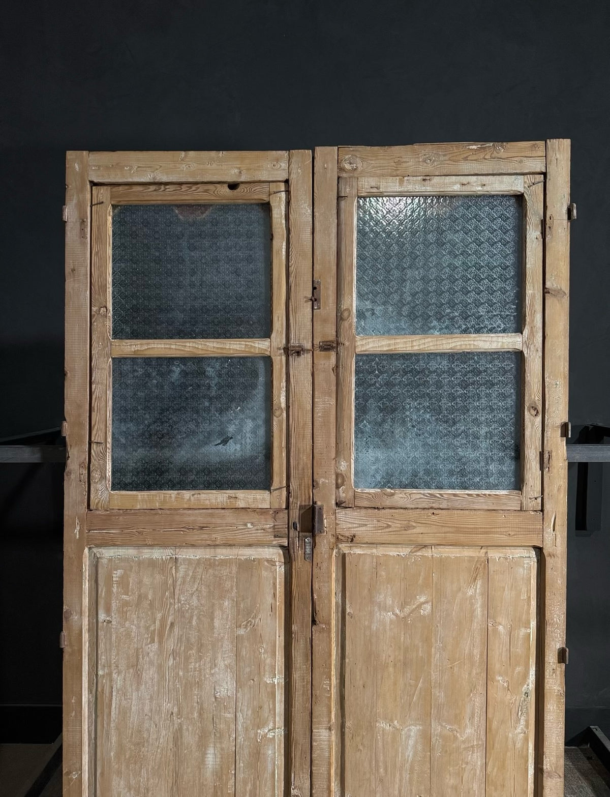 Antique Carved 2 Lite French Doors - 61x96 - N631