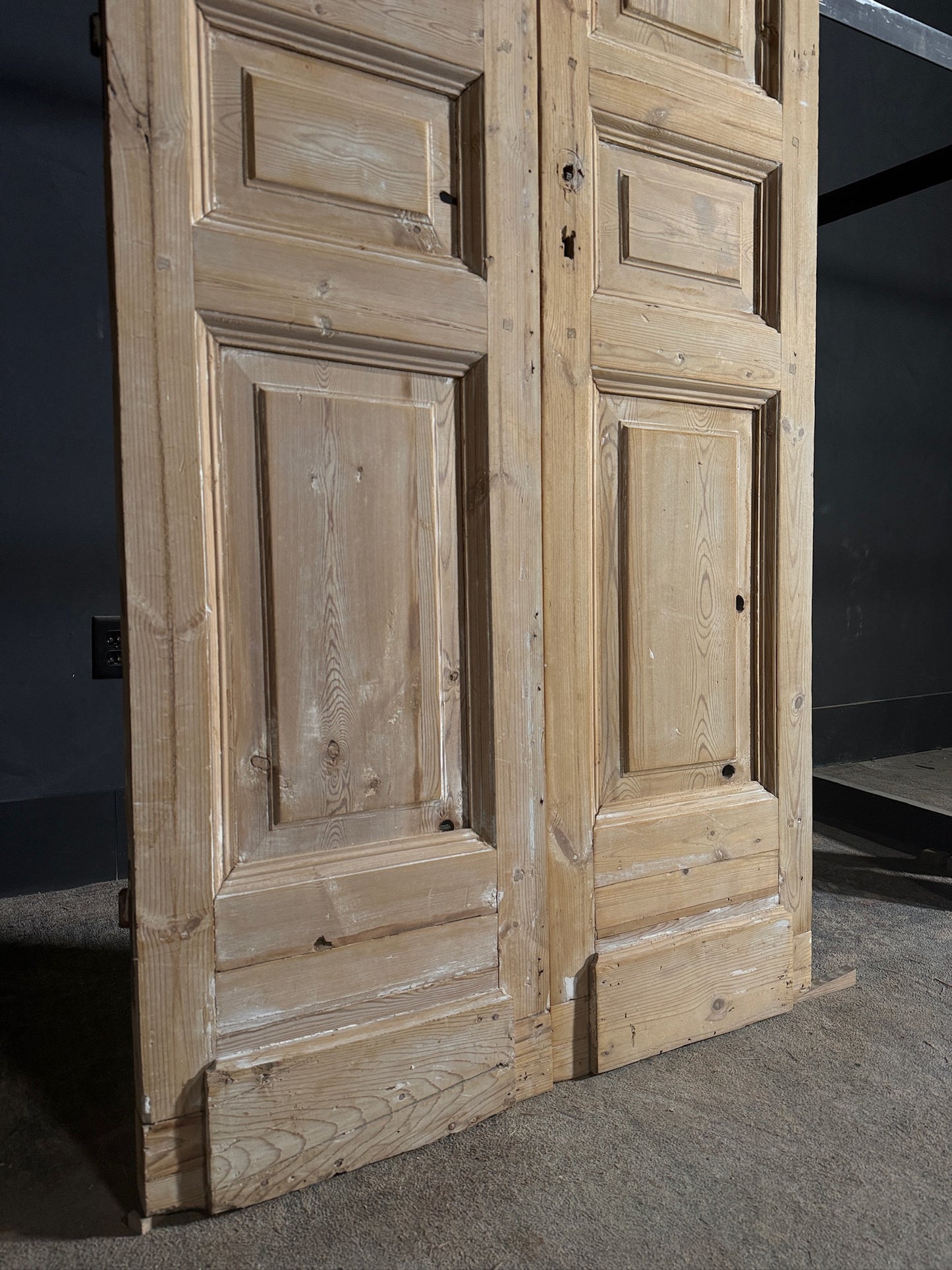 Antique 3 Panel Solid Double Doors - 37.25x100.5 - N611